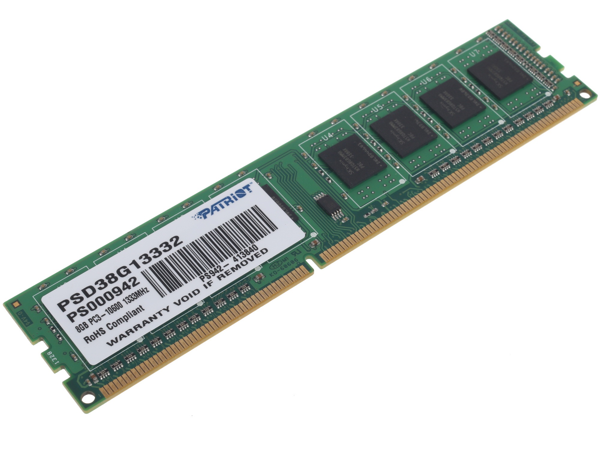 Оперативная память Patriot, DDR3, 8GB (1x8 GB), 1333 MHz, CL9