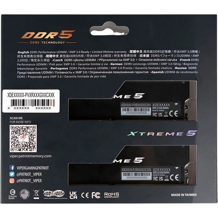 Оперативная память Apacer Nox, DDR5, 32GB (2x16 GB), 6400 MHz, CL40, радиатор, черный