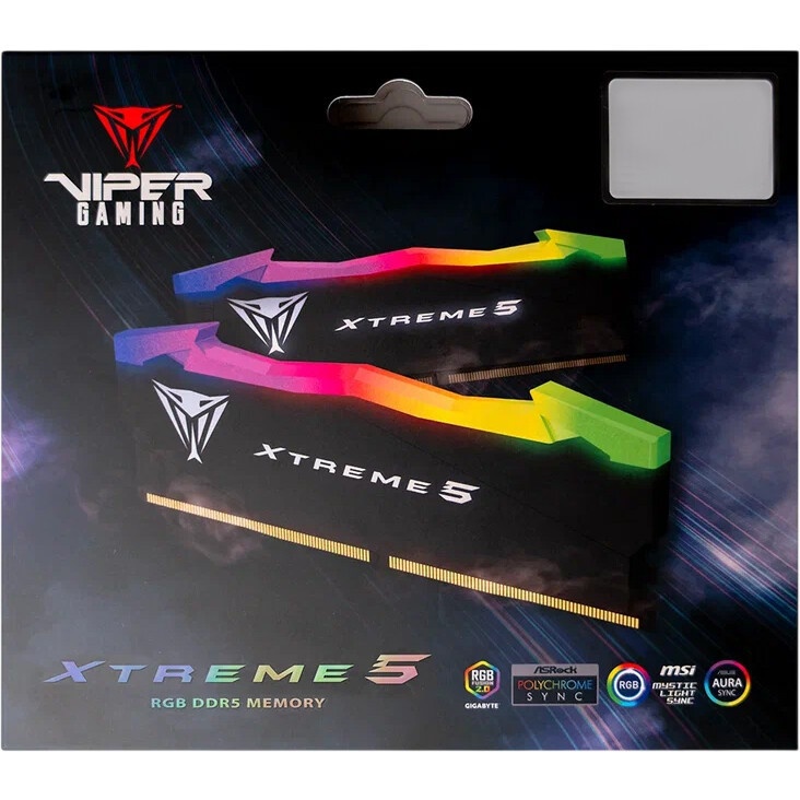 Оперативная память Patriot Viper Venom, DDR5, 32GB (2x16GB), 6000MHz, CL30, с радиаторами, RGB, черн