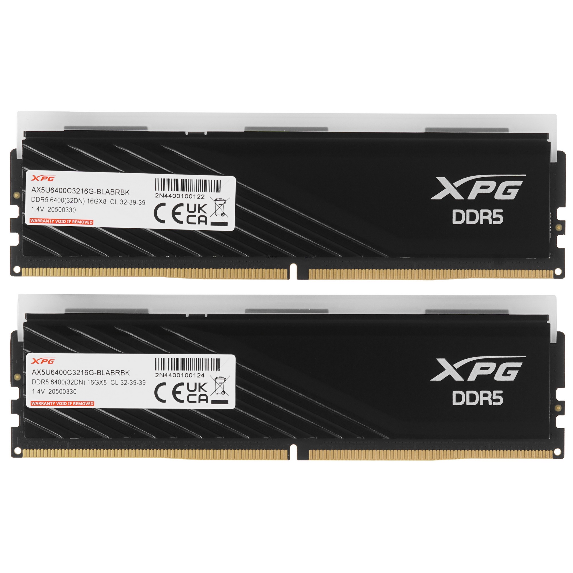Оперативная память XPG Lancer Blade, DDR5, 32GB (2x16GB), 6400MHz, CL32, с радиаторами, RGB, чёрный