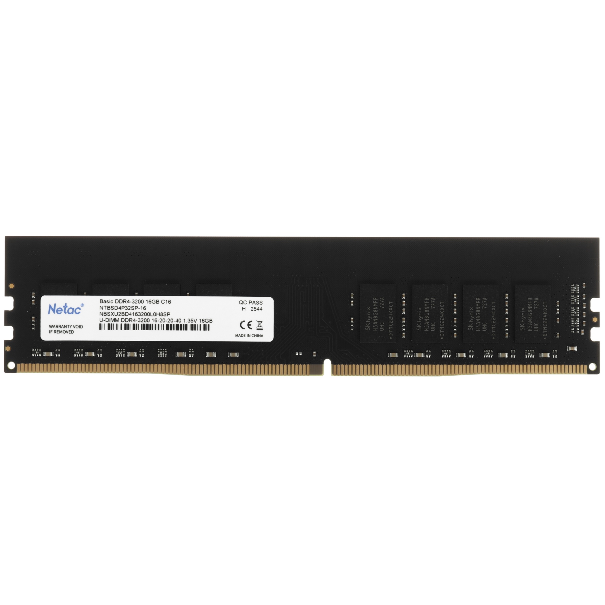 Оперативная память NETAC Basic, DDR4, 16GB (1x16GB), 3200MHz, CL16