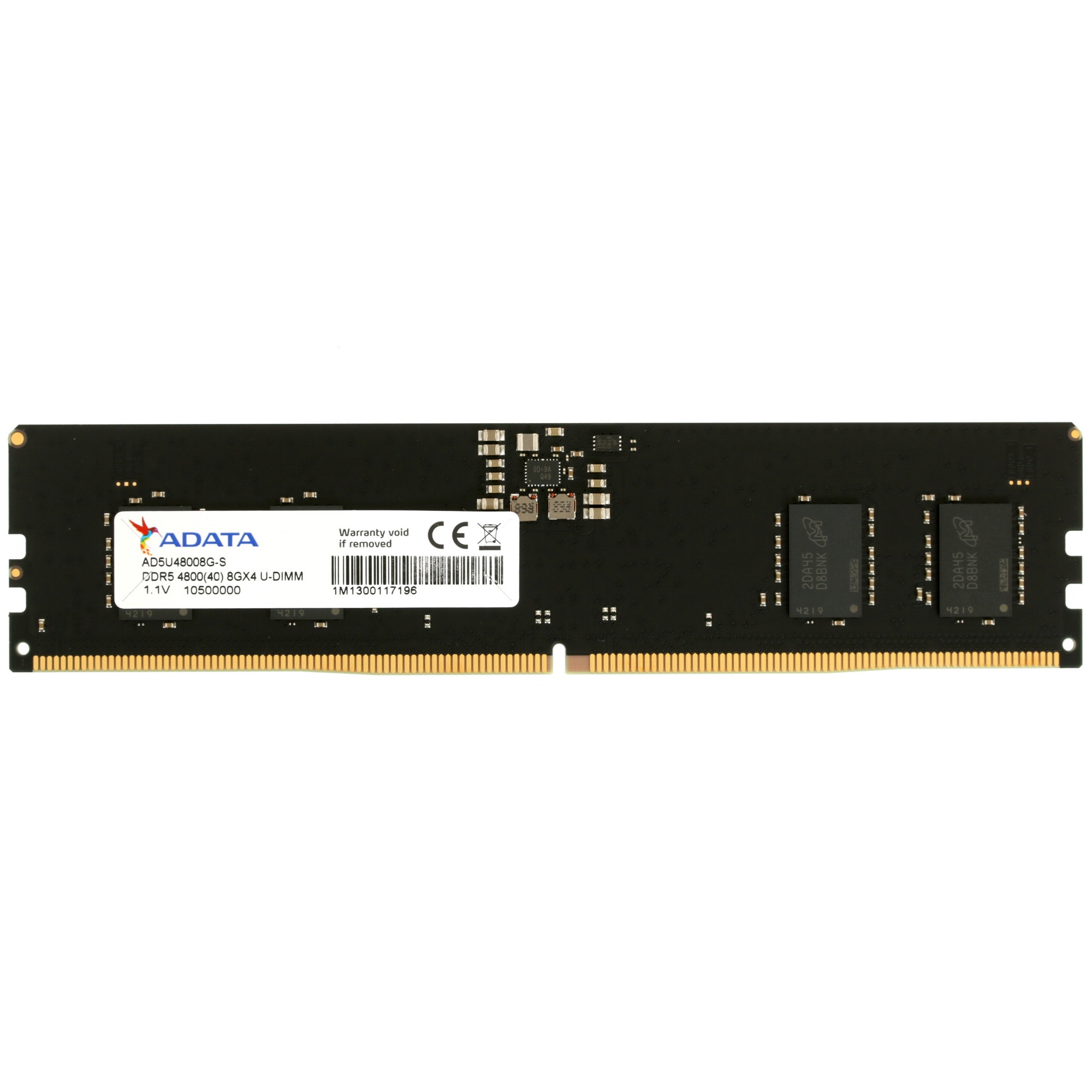 Оперативная память ADATA, DDR5, 8GB (1x8GB), 4800MHz, CL40, UDIMM