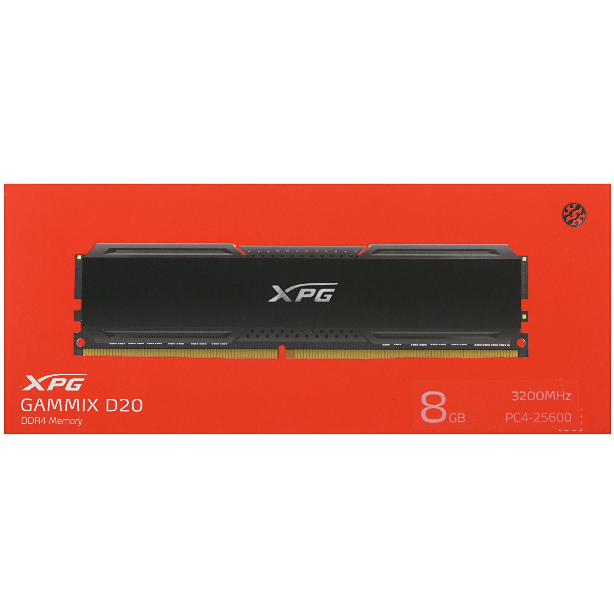 Оперативная память ADATA XPG Gammix D20, DDR4, 8GB (1x8GB), 3200MHz, CL16, UDIMM, с радиатором, черн
