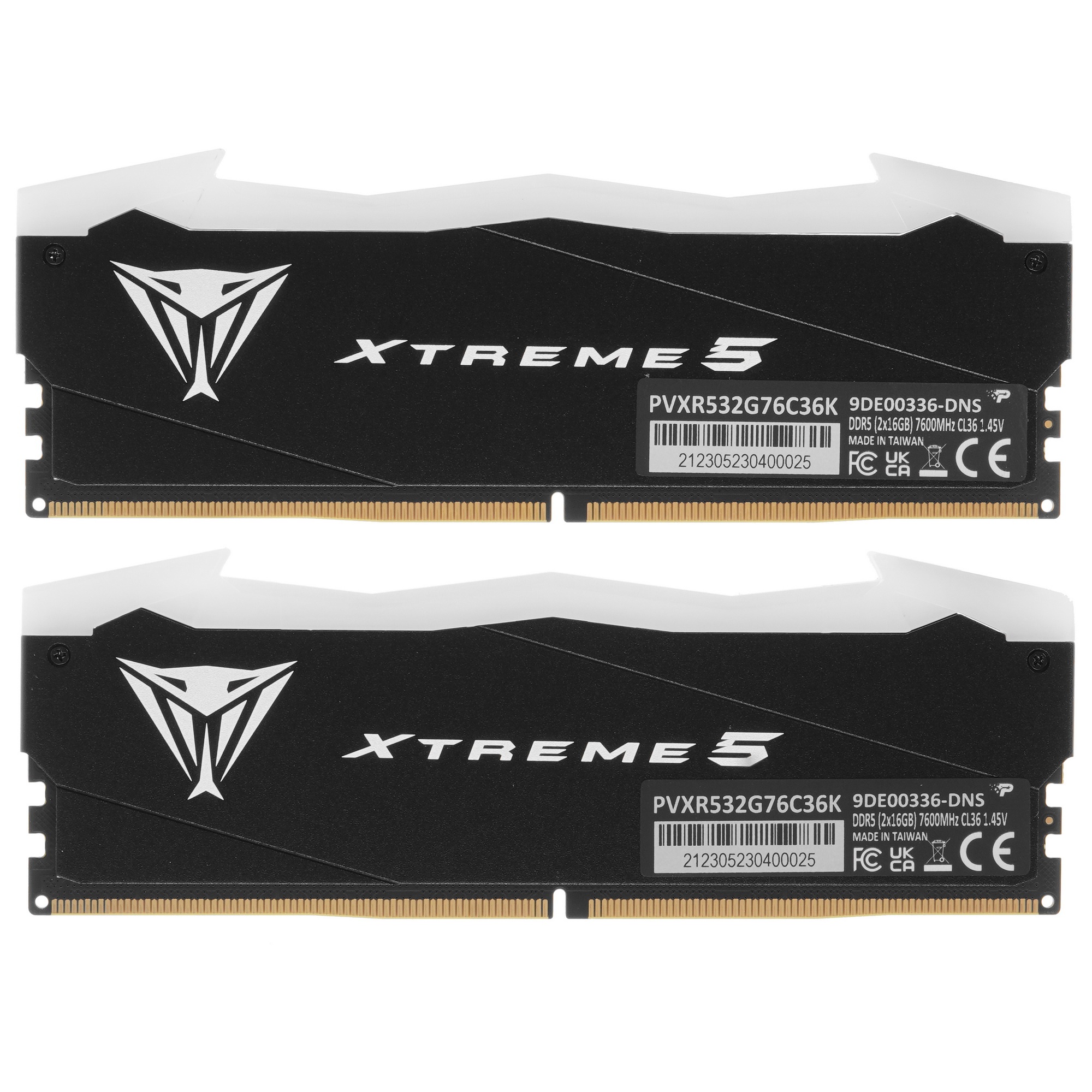Оперативная память Patriot Viper Xtreme, DDR5, 32Gb (2x16Gb), 7600MHz, CL36, с радиаторами, RGB, чер