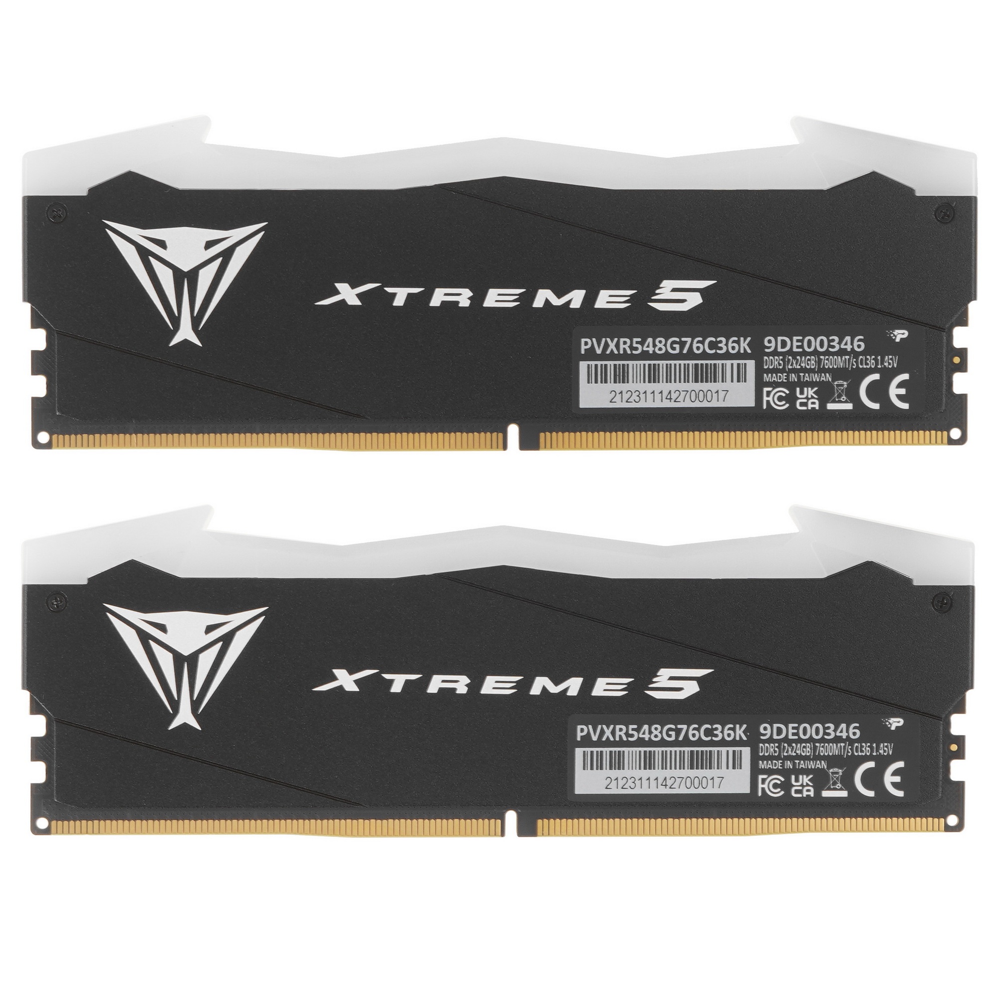 Оперативная память Patriot Viper Xtreme 5, DDR5, 48Gb (2x24Gb), 7600MHz, CL36, с радиаторами, RGB, ч