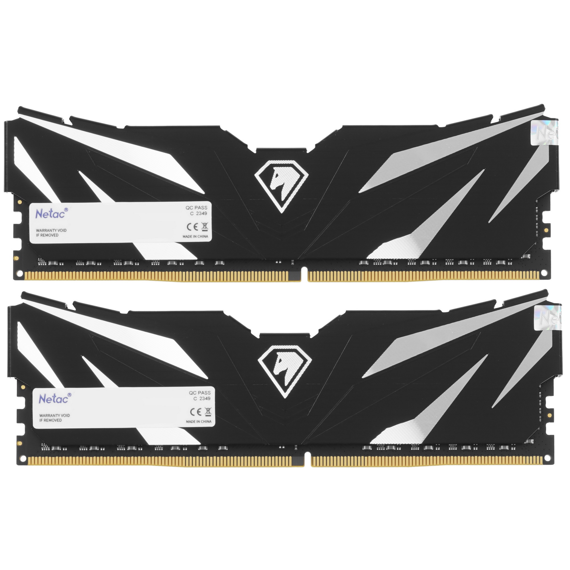 Оперативная память NETAC, DDR4, 16GB (2x8GB), 3200MHz, CL16, с радиаторами, черный
