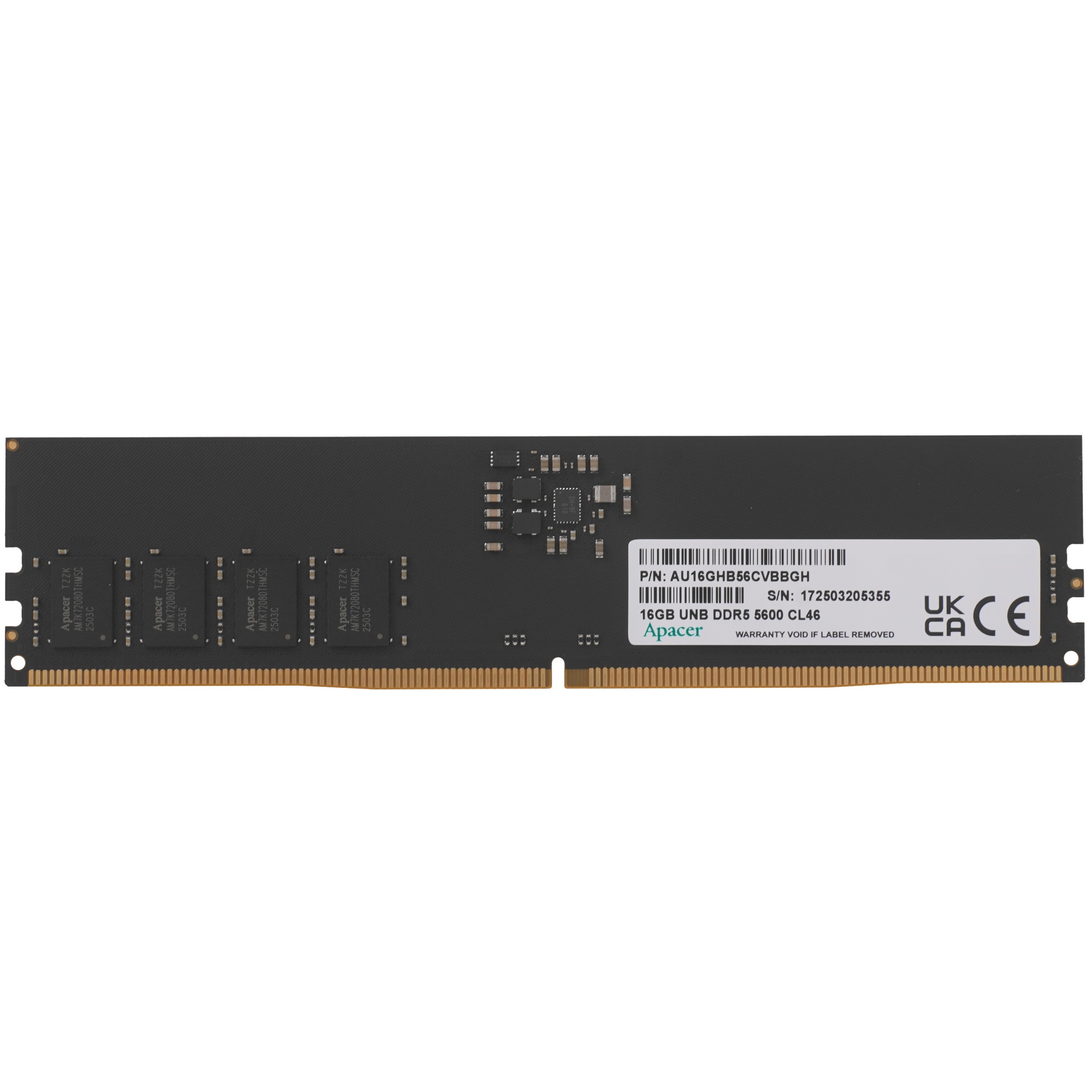 Оперативная память Apacer, DDR5, 16GB (1x16GB), 5600MHz, CL40