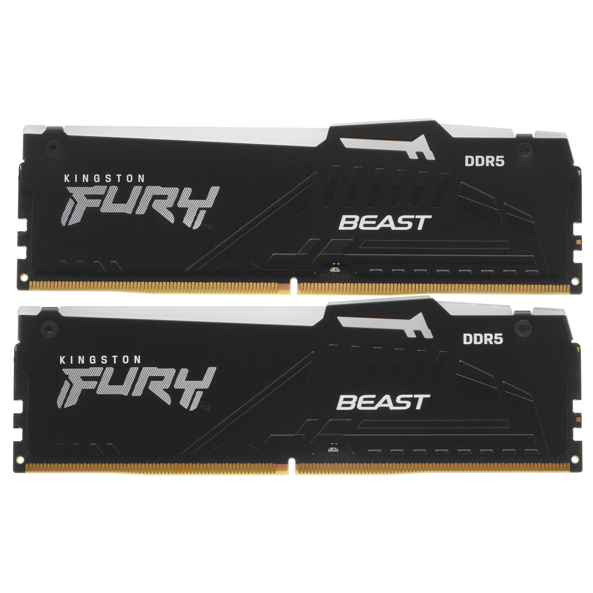 Оперативная память Kingston Fury Beast, DDR5, 16GB (2x8GB), 5600MHz, CL40, с радиаторами, RGB, черны
