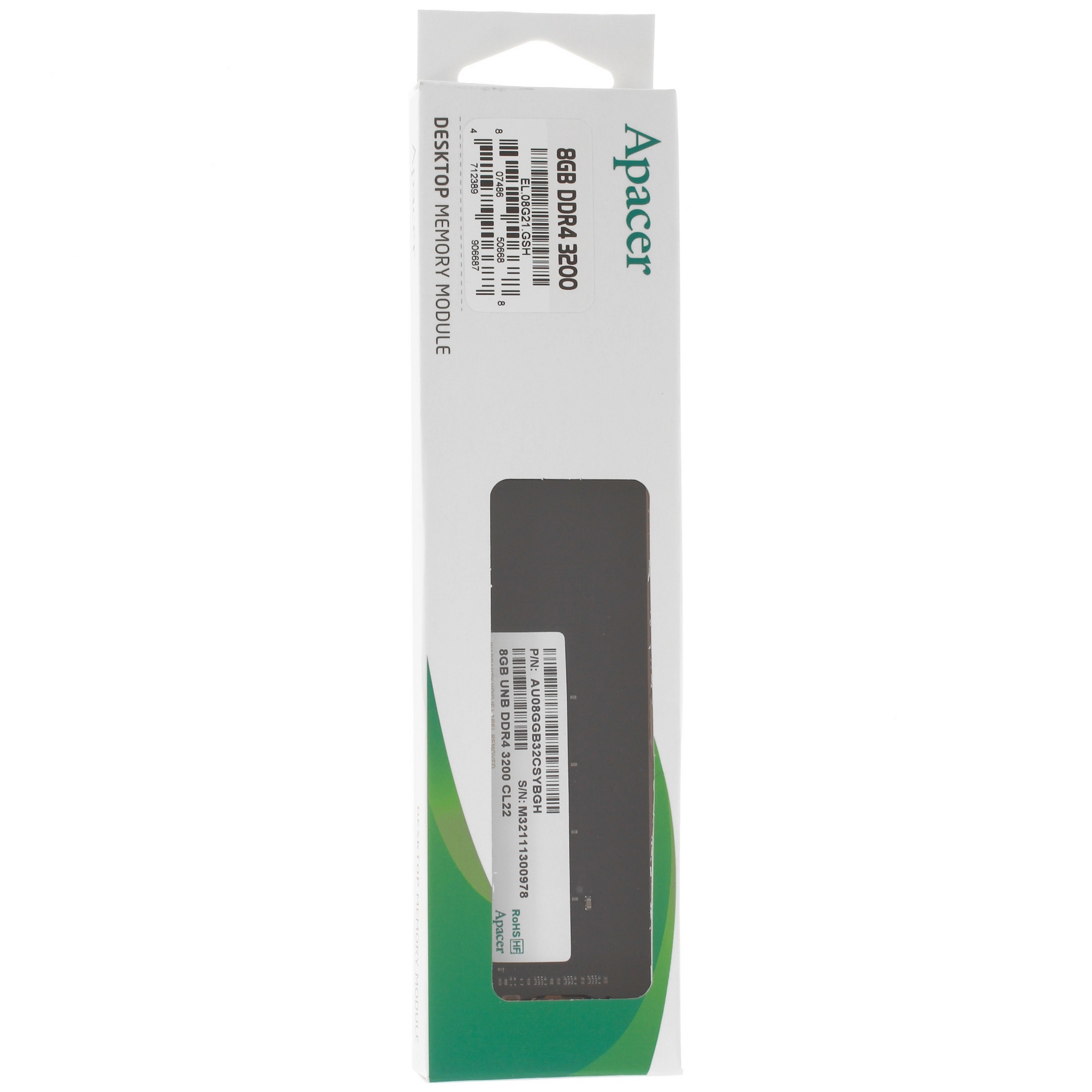 Оперативная память Apacer, DDR4, 8GB (1x8GB), 3200MHz, CL22