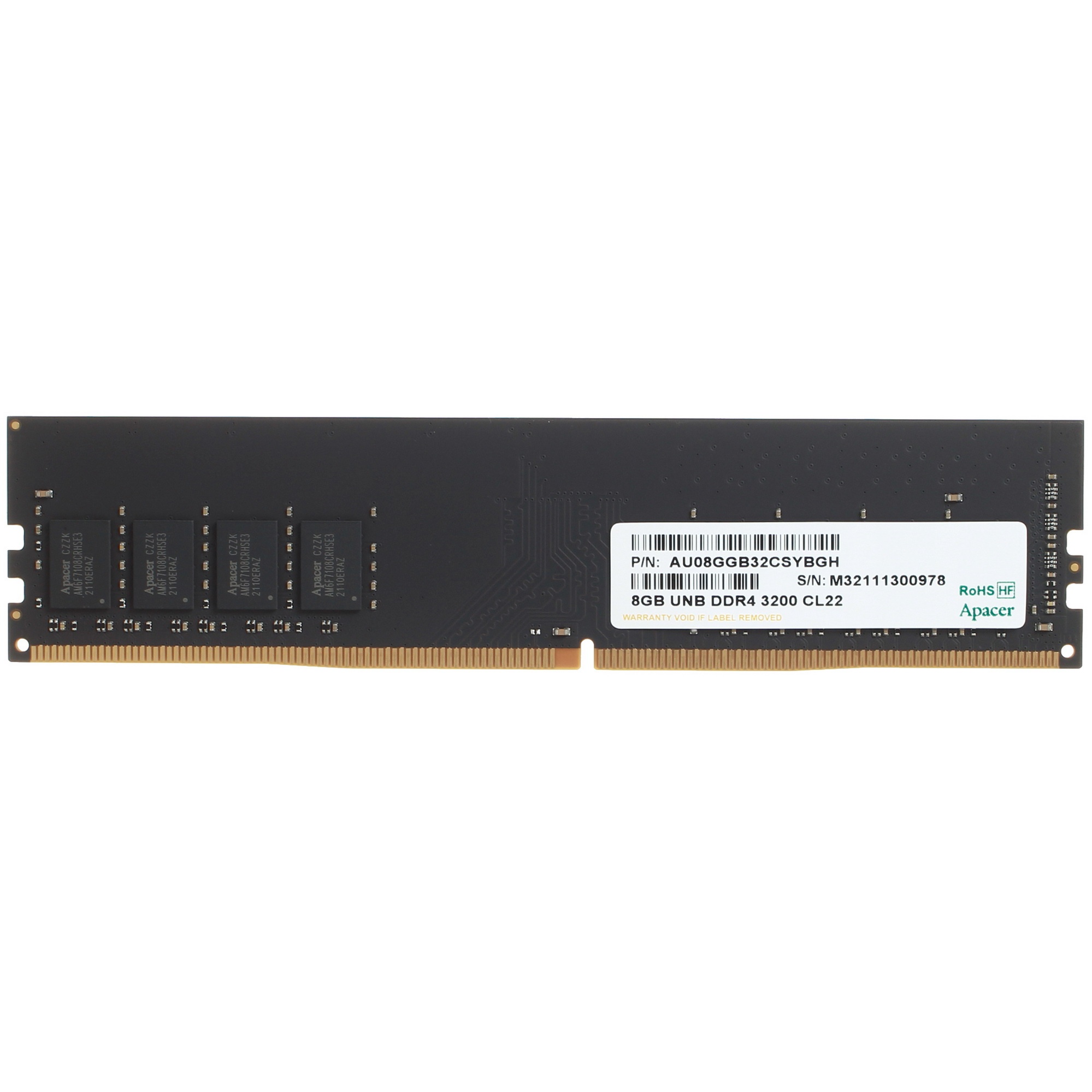 Оперативная память Apacer, DDR4, 8GB (1x8GB), 3200MHz, CL22