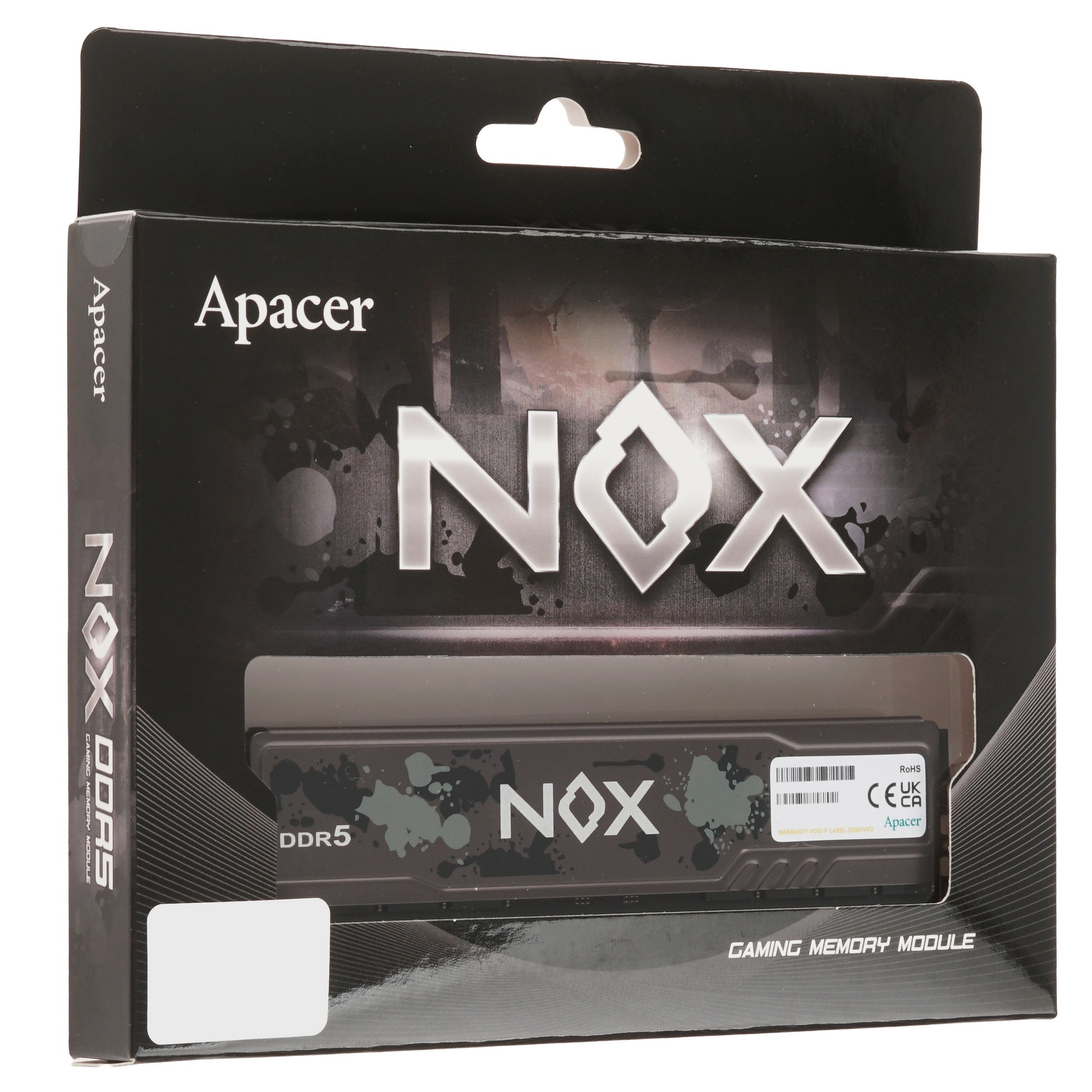 Оперативная память Apacer Nox, DDR5, 16GB (1x16 GB), 5200 MHz, CL40, радиатор, черный
