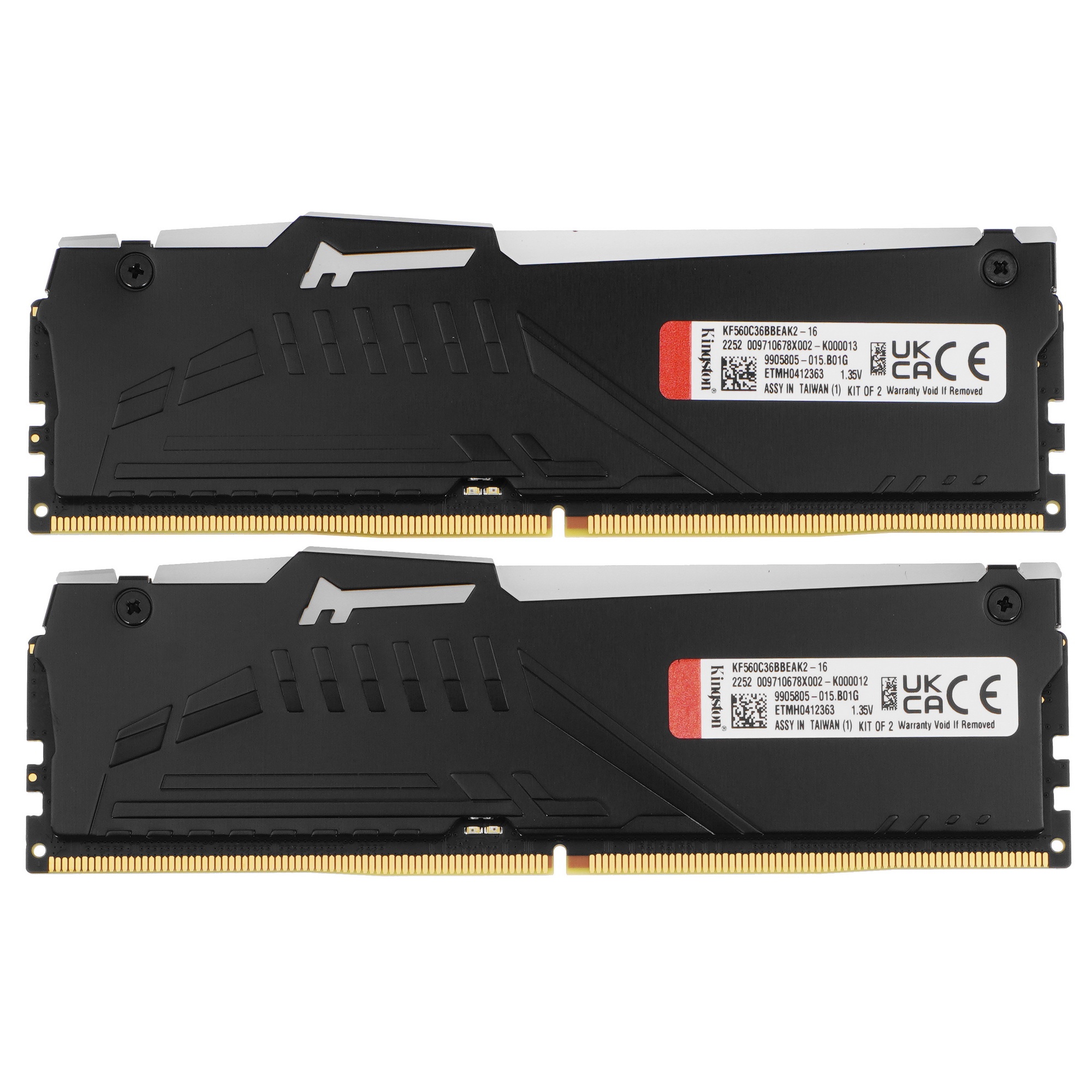 Оперативная память Kingston Fury Beast, DDR5, 16GB (2x8GB), 6000MHz, CL36, с радиаторами, RGB, черны
