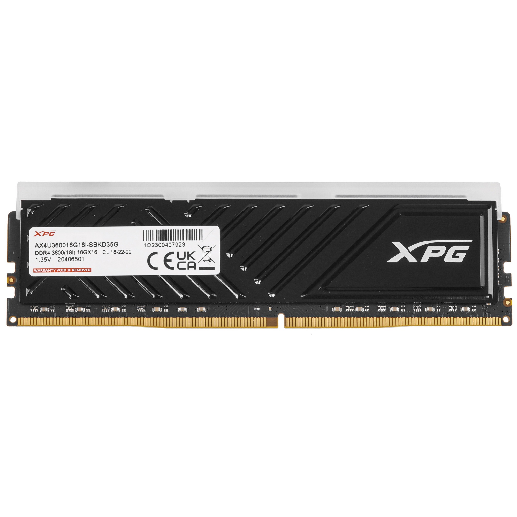 Оперативная память XPG Spectrix D35G RGB, DDR4, 16GB (1x16GB), 3600MHz, CL18, UDIMM, RGB, с радиатор