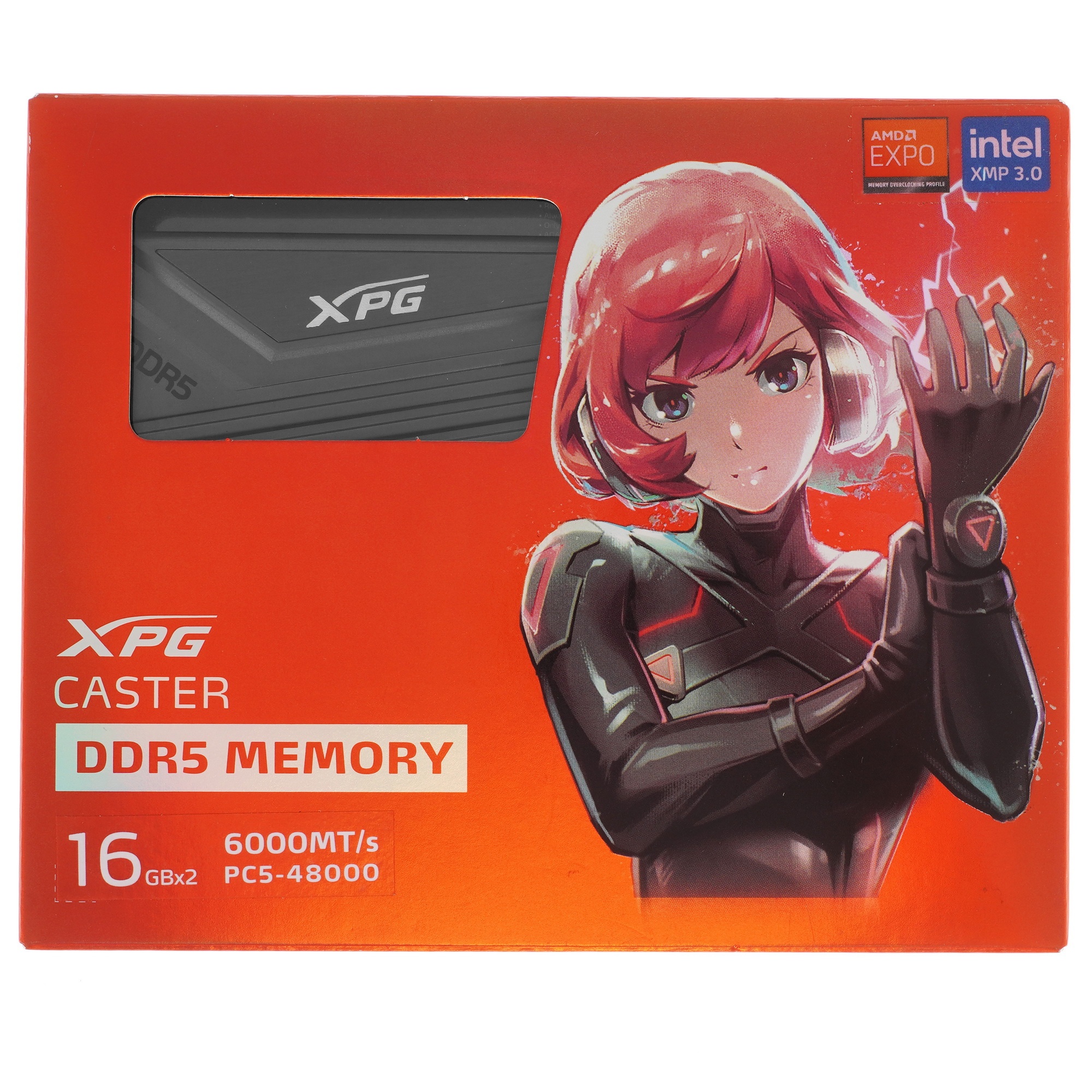 Оперативная память ADATA XPG CASTER, DDR5, 32GB (2x16 GB), 6000 MHz, CL30, радиатор, серый