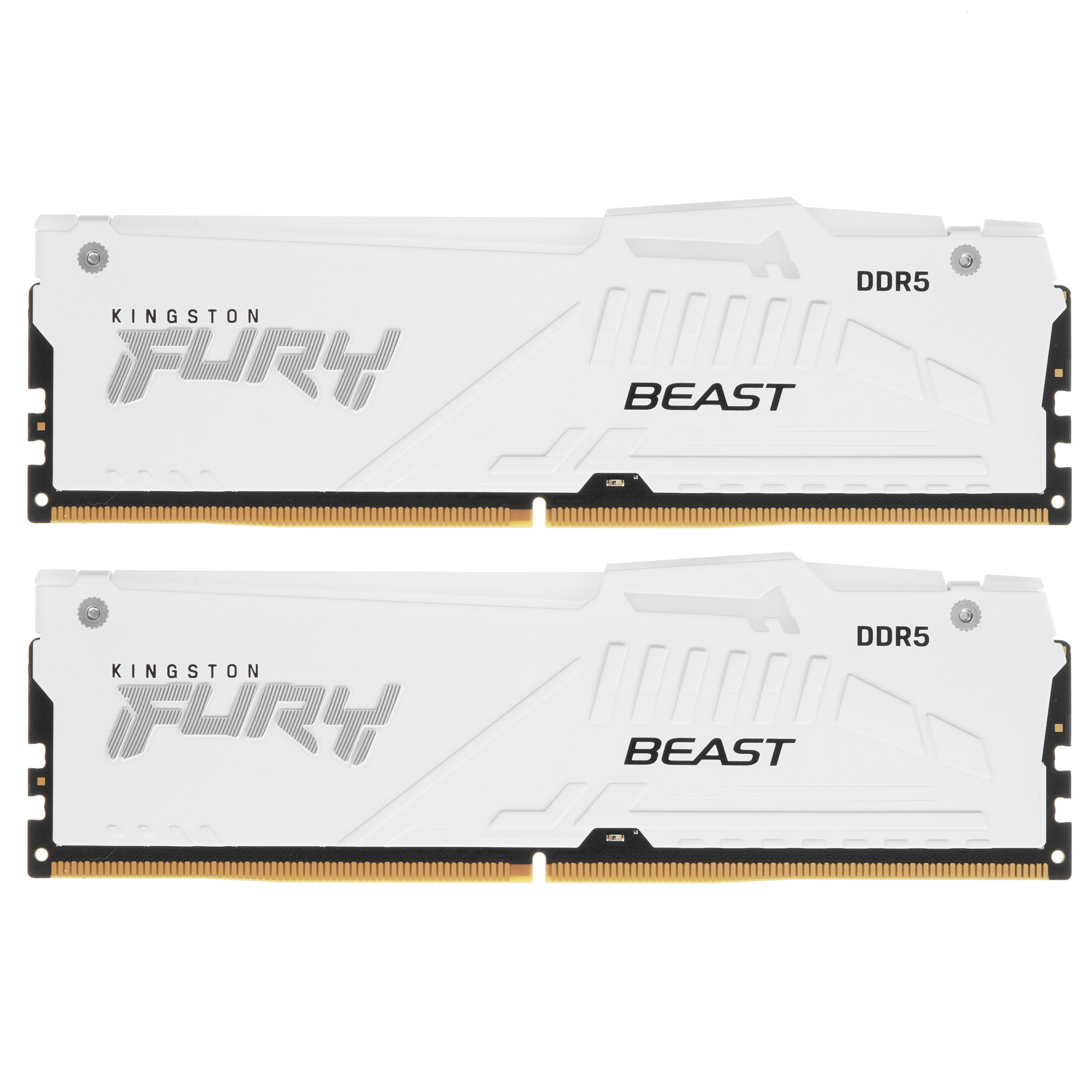 Оперативная память Kingston Fury Beast, DDR5, 32GB (2x16GB), 5200MHz, CL40, с радиаторами, RGB, белы