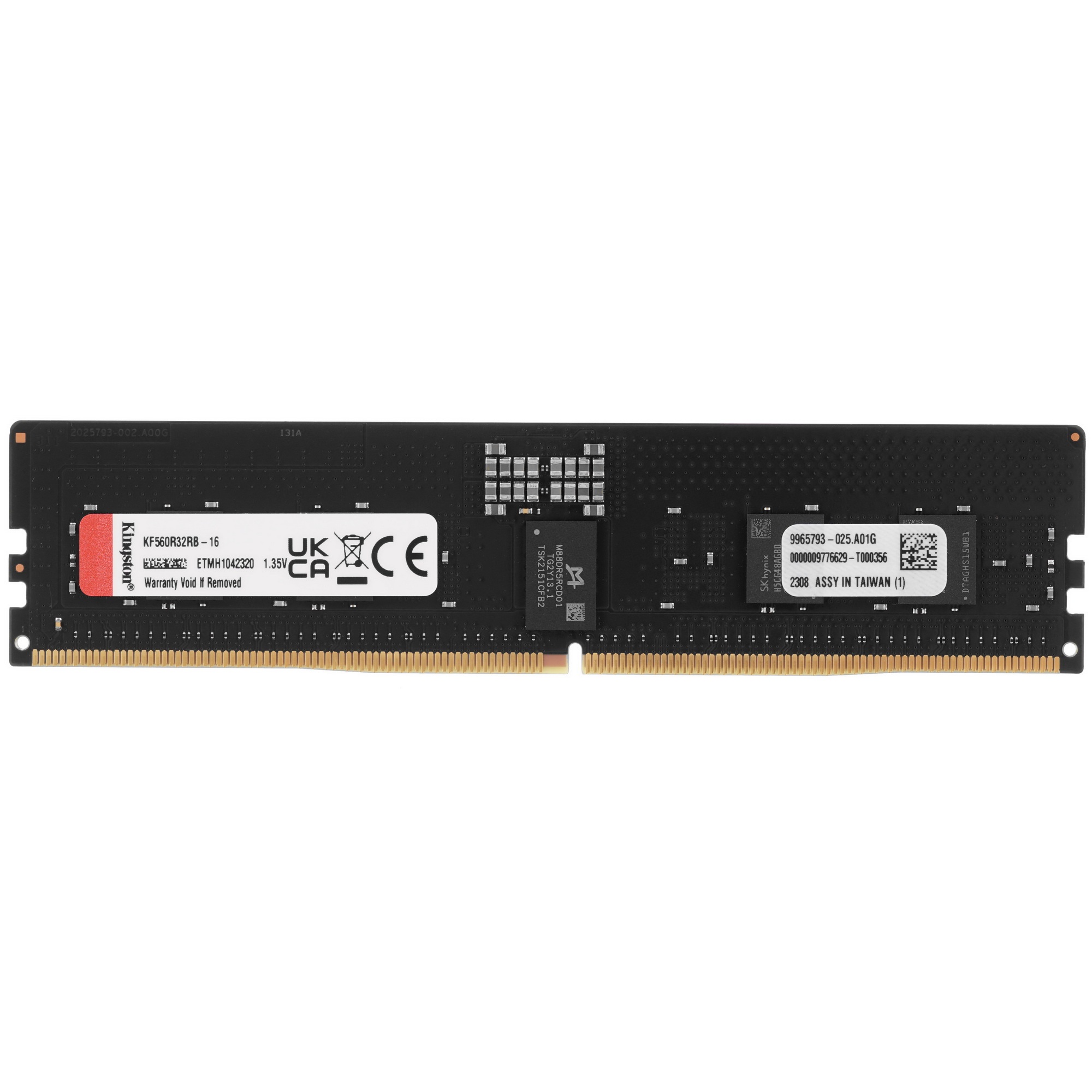 Оперативная память Kingston Fury Renegade Pro Black, DDR5, 16GB (1x16GB), 6000 MHz, CL32, ECC, RDIMM