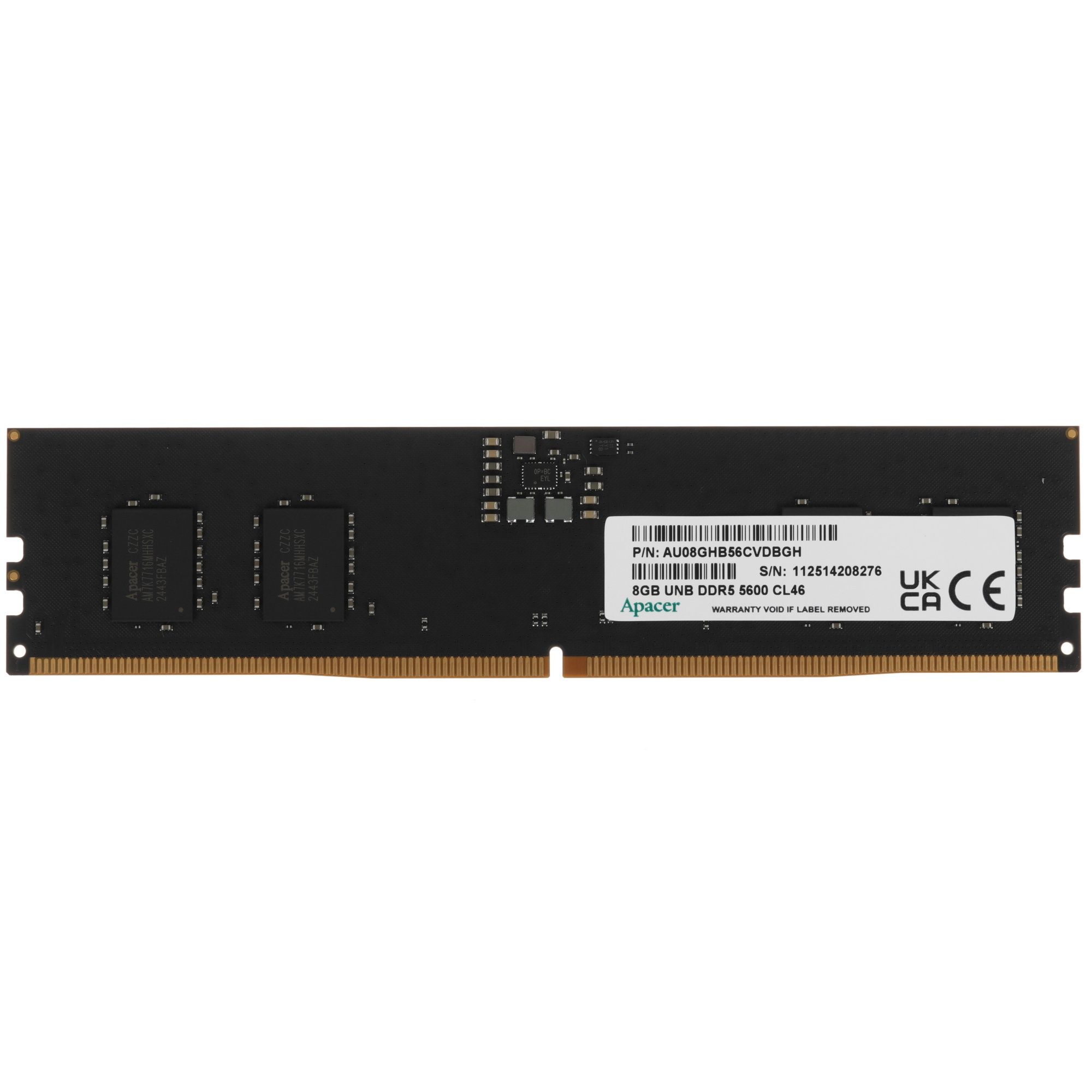 Оперативная память Apacer, DDR5, 8GB (1x8GB), 5600MHz, CL40, ECC