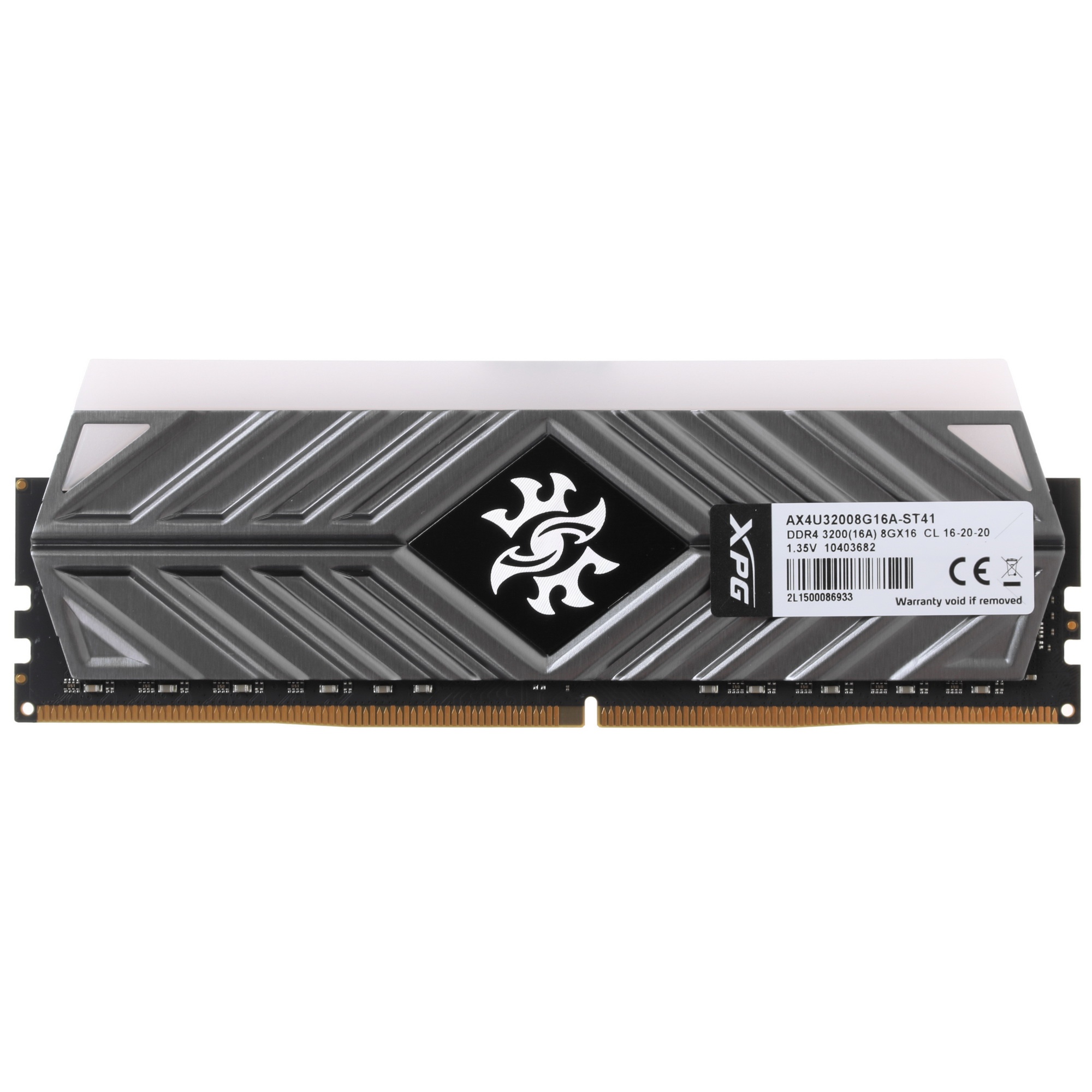 Оперативная память XPG Spectrix D41, DDR4, 8GB (1x8 GB), 3200 MHz, CL16, радиатор, черный