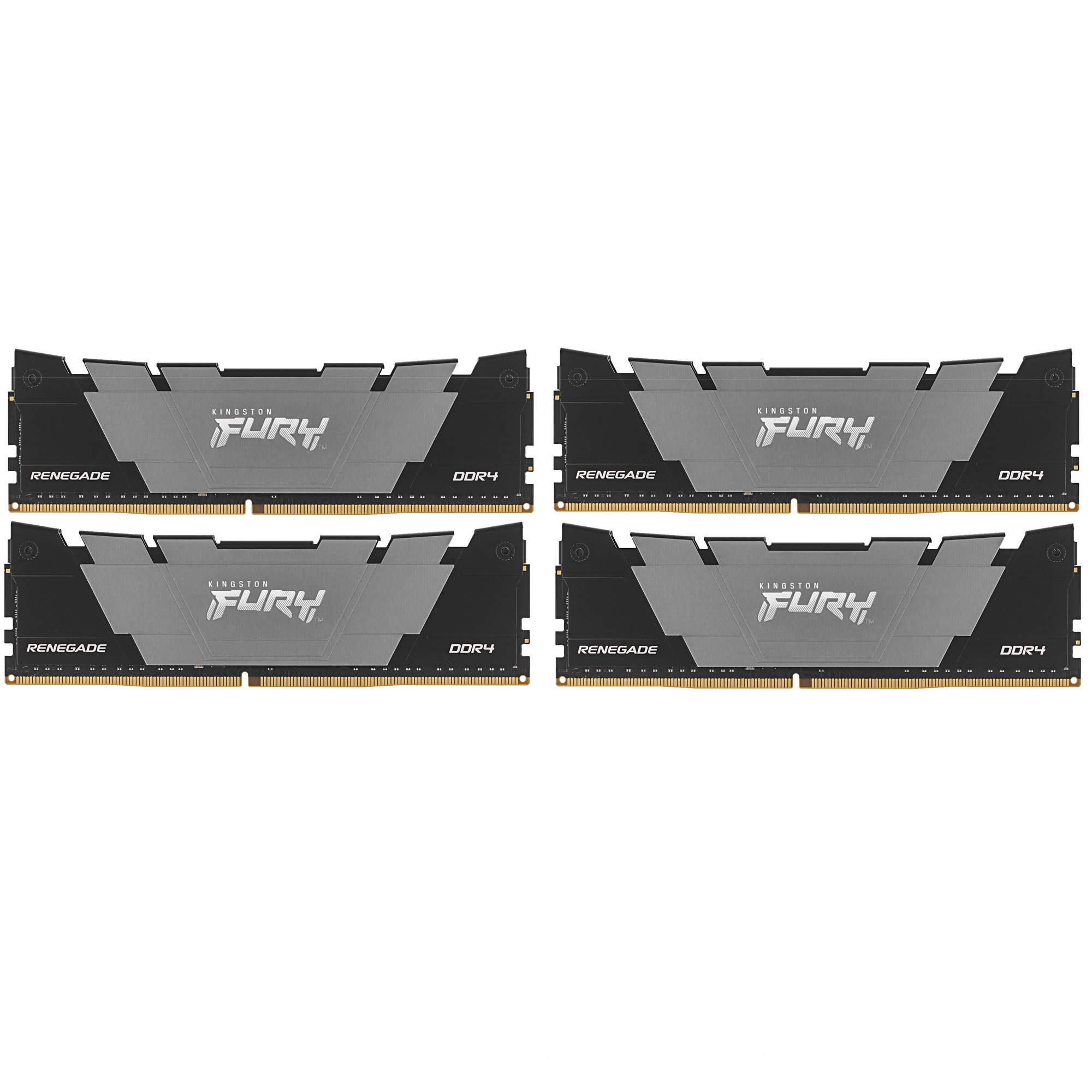 Оперативная память Kingston Fury Renegade, DDR4, 32GB (4x8GB), 3200MHz, CL16, с радиатором, черный