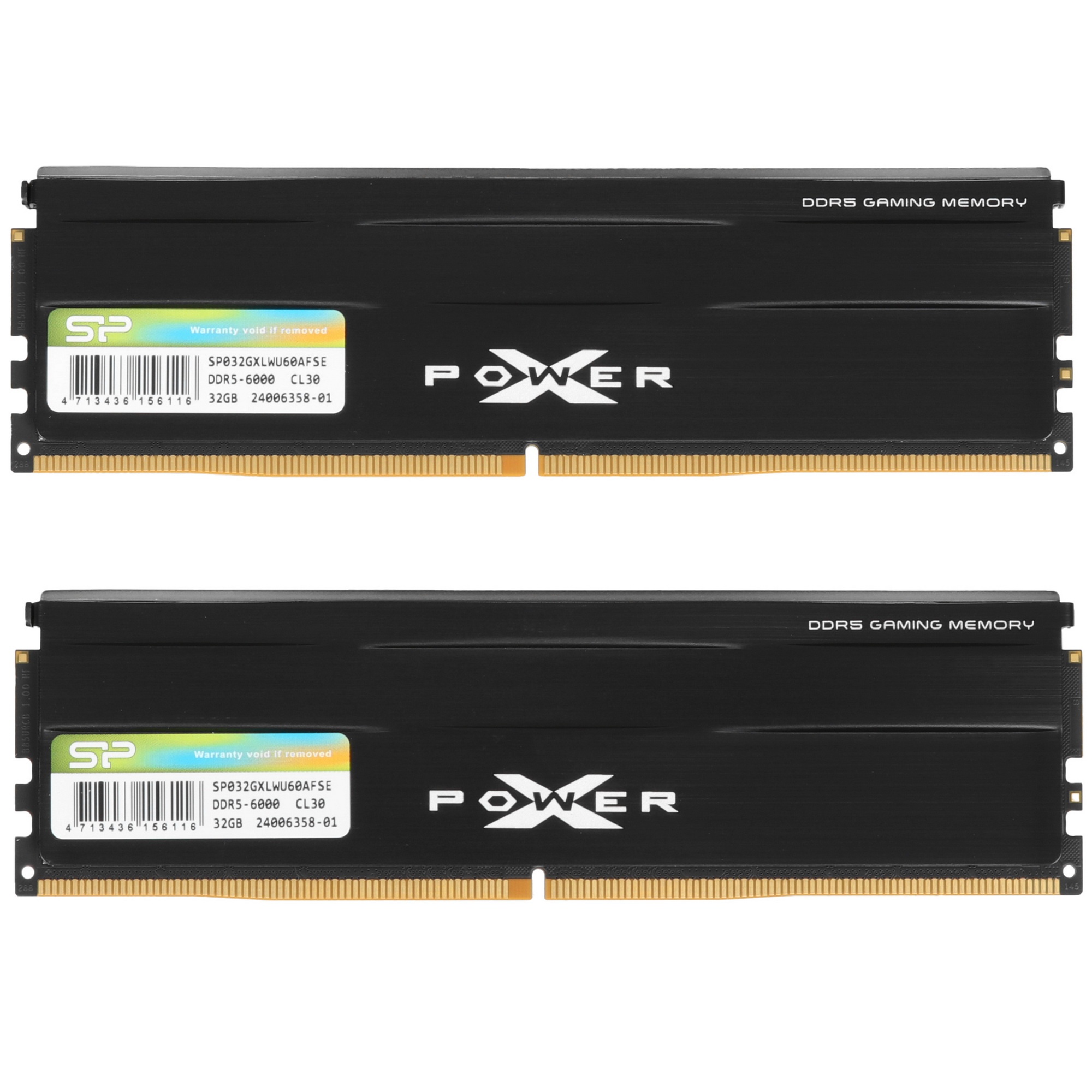 Оперативная память Silicon Power Xpower Zenith, DDR5, 64GB (2x32 GB), 6000 MHz, CL30, радиатор, чёрн