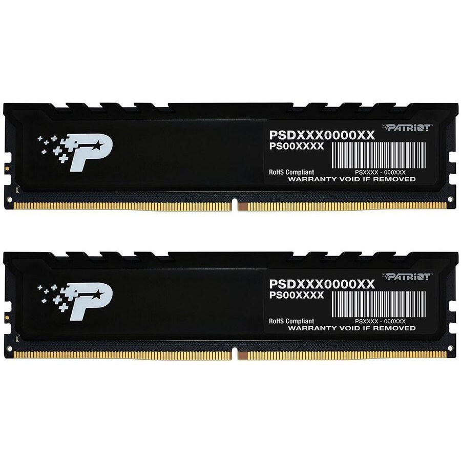 Оперативная память Patriot Signature Premium, DDR5, 32GB (2x16 GB), 4800 MHz, CL40, радиатор, черный