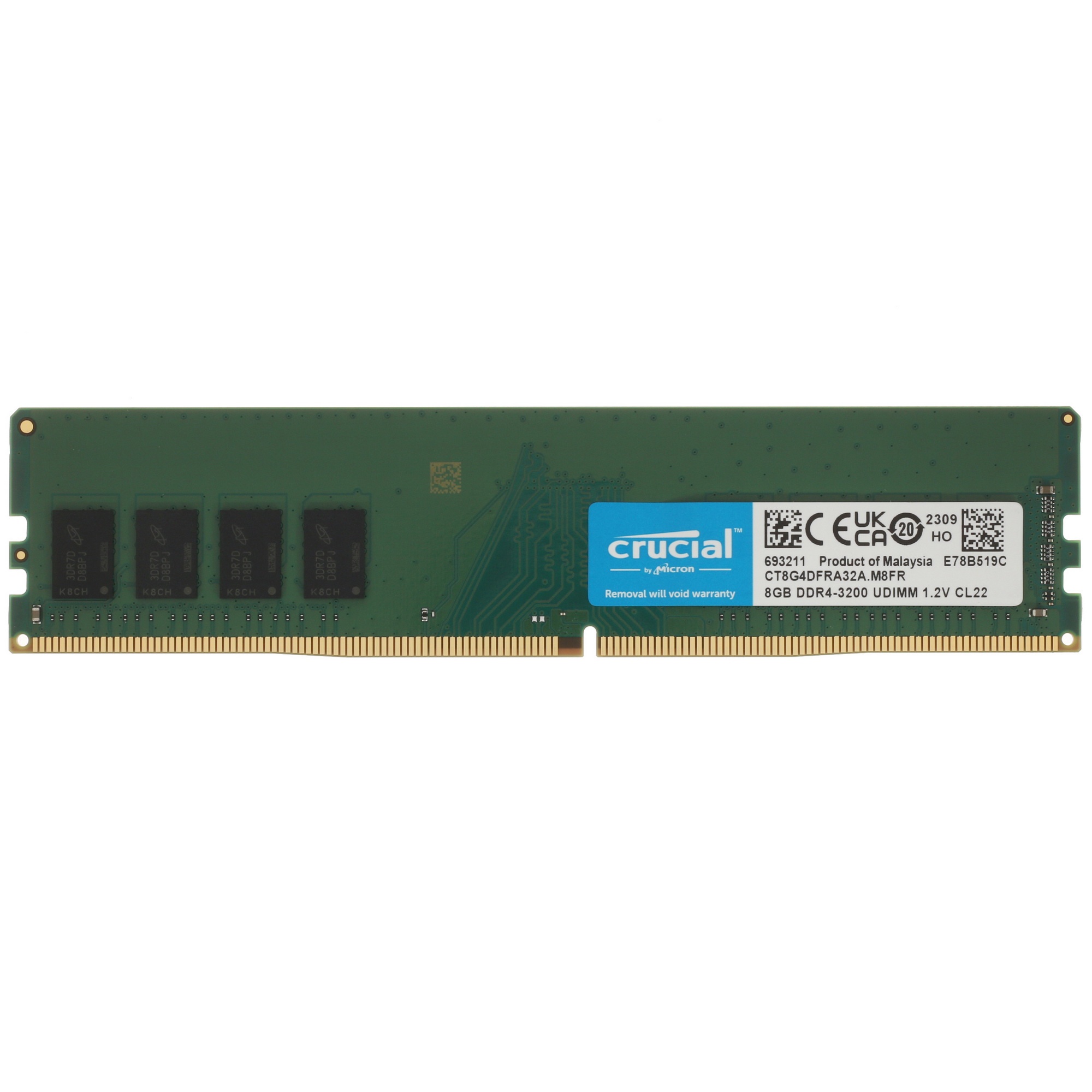Оперативная память Crucial, DDR4, 8GB (1x8GB), 3200MHz, CL22