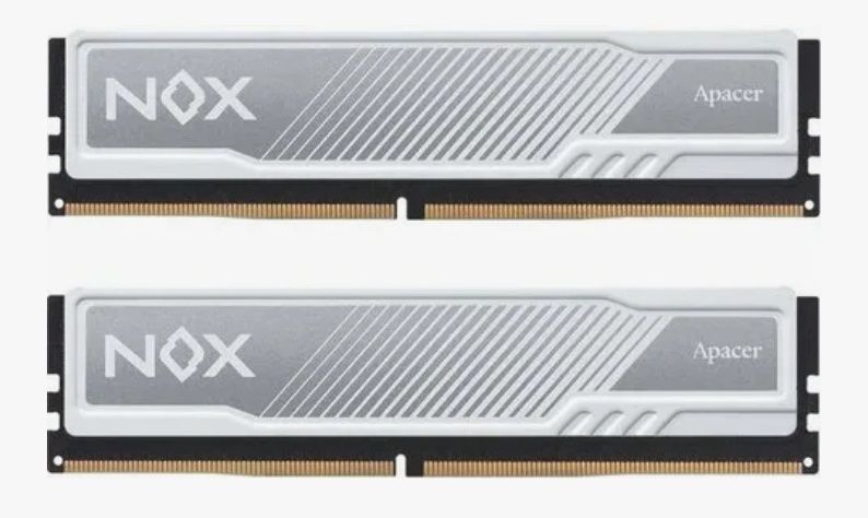 Оперативная память Apacer Nox, DDR4, 16GB (2x8 GB), 3200 MHz, CL16, радиатор, белый