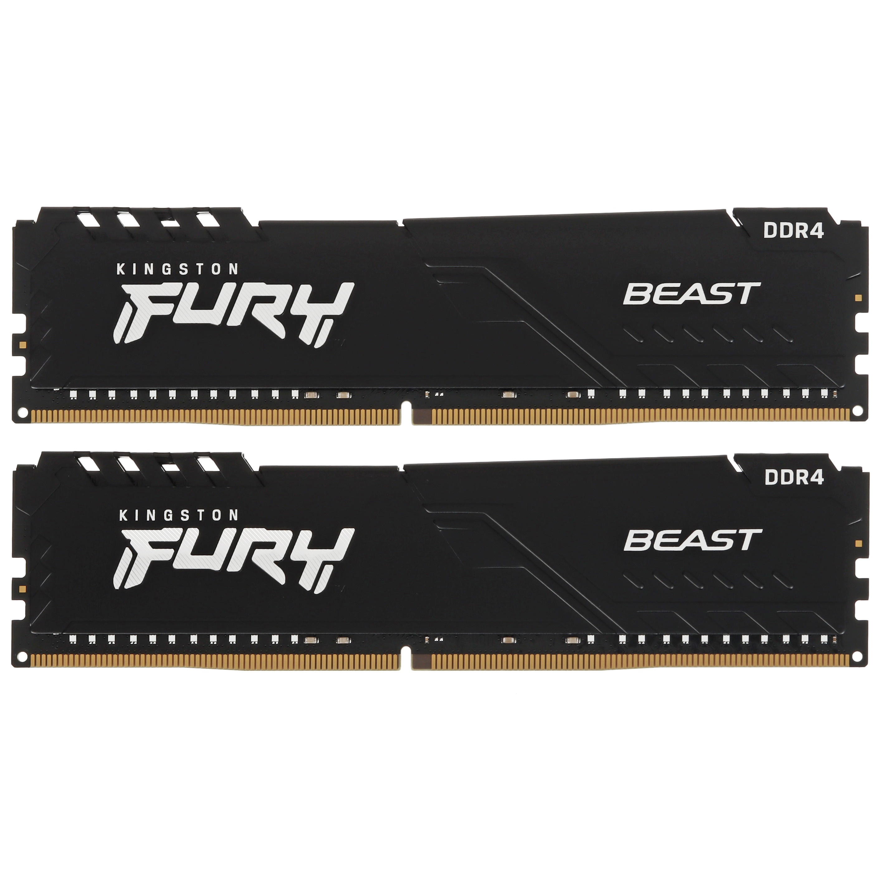 Оперативная память Kingston Fury Beast, DDR4, 32GB (2x16GB), 3200MHz, CL16, с радиатором, чёрный