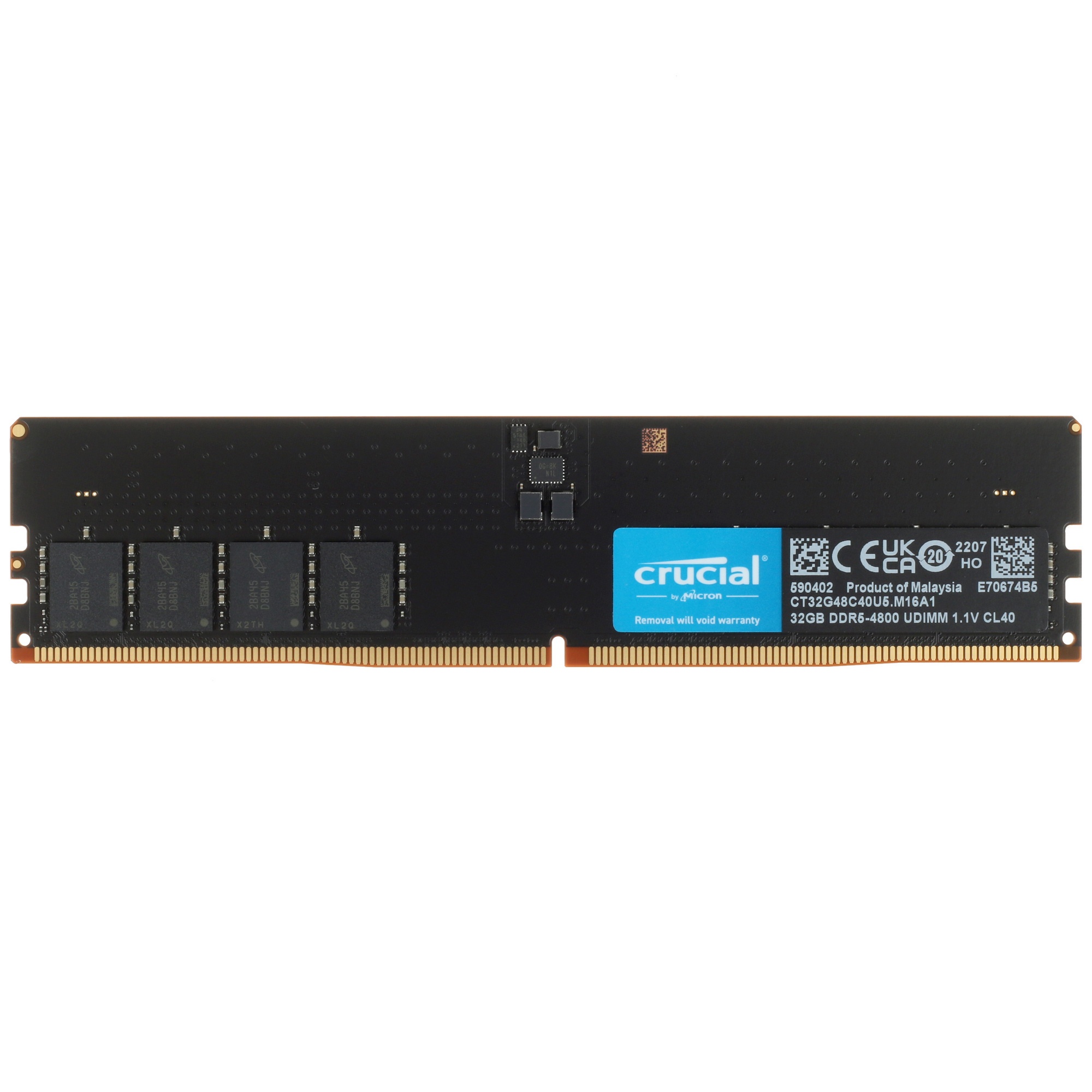 Оперативная память Crucial CT32G48C40U5, DDR5, 32GB (1x32 GB), 4800 MHz, CL40