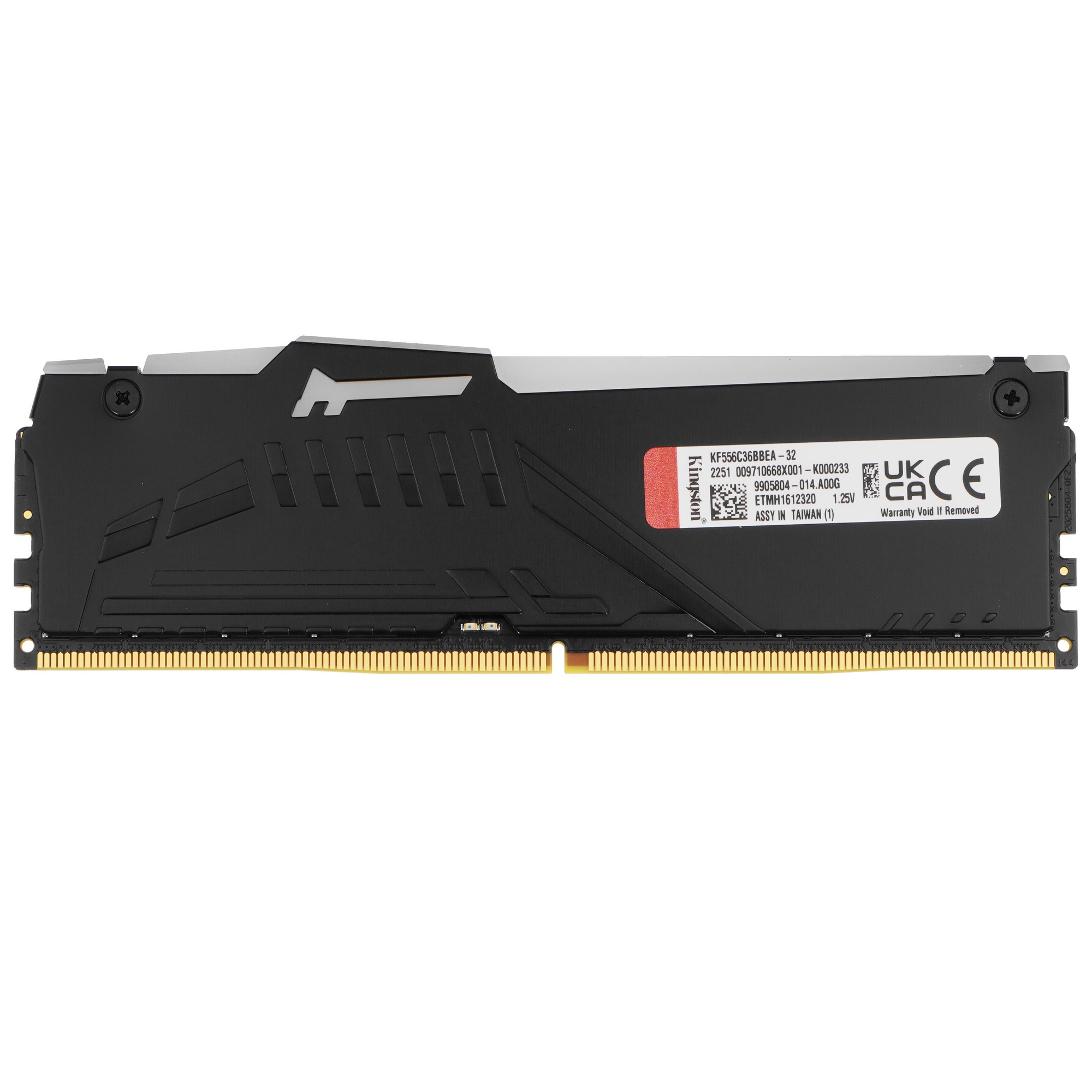 Оперативная память Kingston Fury Beast, DDR5, 32GB (1x32GB), 5600MHz, CL36, радиатор, RGB, чёрный