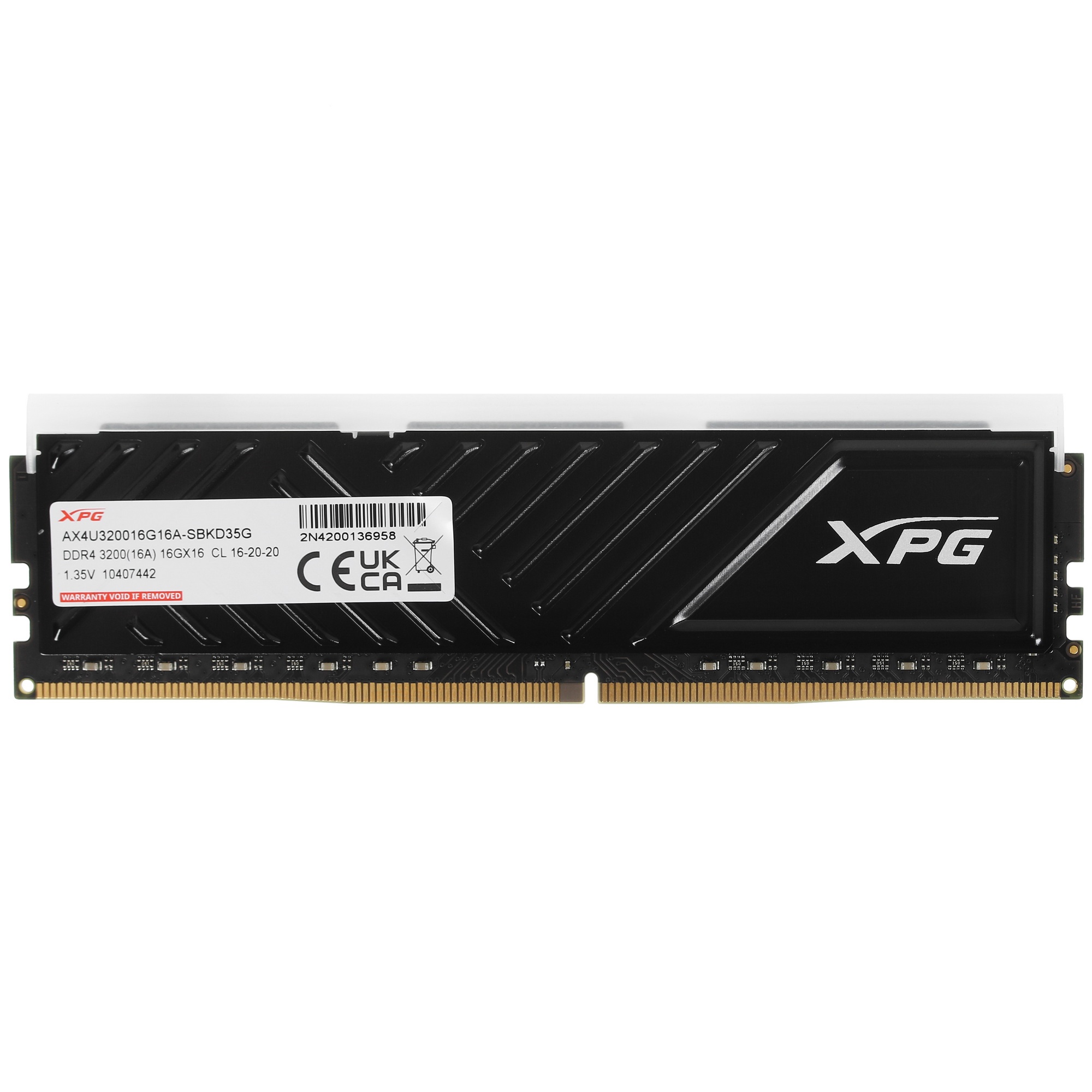Оперативная память XPG Spectrix D35G RGB, DDR4, 16GB (1x16GB), 3200MHz, CL16, с радиатором, черный,