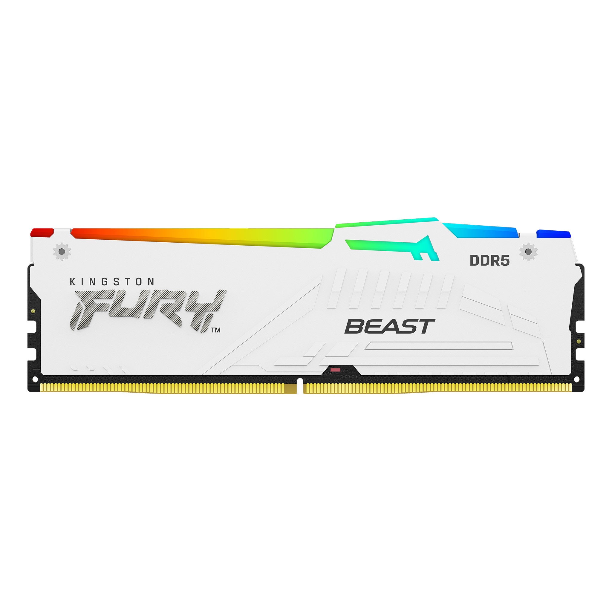 Оперативная память Kingston Fury Beast, DDR5, 32GB (1x32GB), 5600MHz, CL36, радиатор, RGB, белый