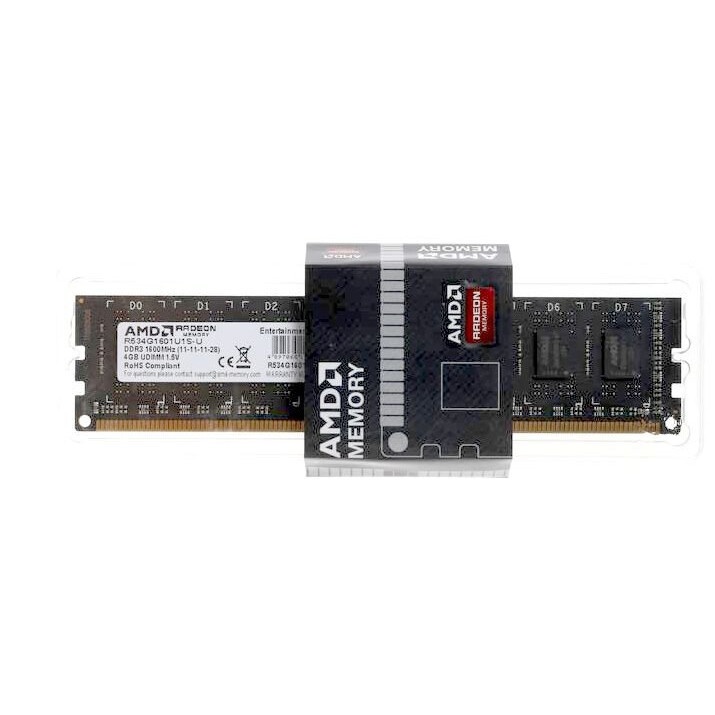 Оперативная память AMD Radeon R5, DDR3L, 4GB (1x4GB), 1600MHz, CL11