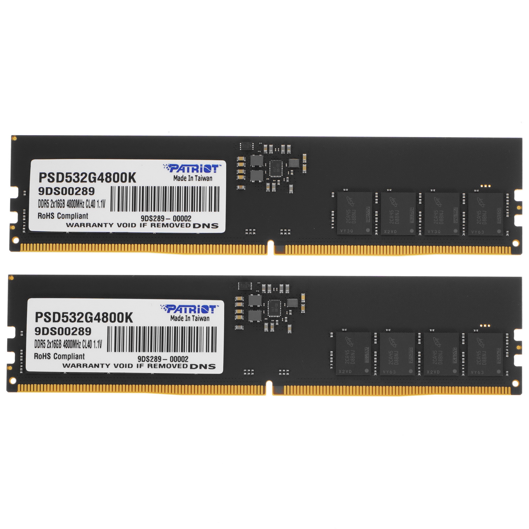 Оперативная память Patriot Signature, DDR5, 32GB (2x16 GB), 4800 MHz, CL40