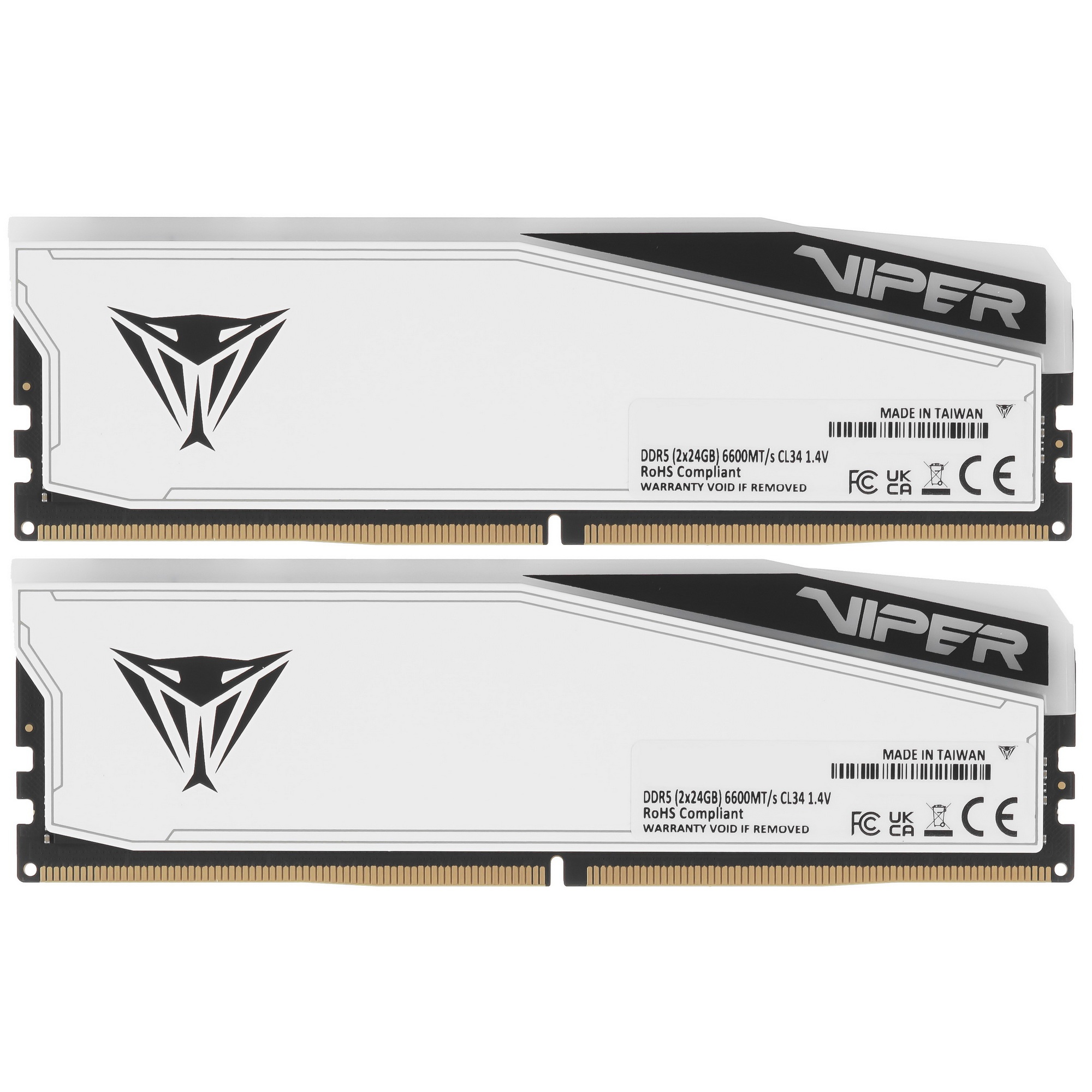 Оперативная память Patriot Viper Elite 5 TUF Gaming, DDR5, 48GB (2x24 GB), 6600 MHz, CL34, радиатор,
