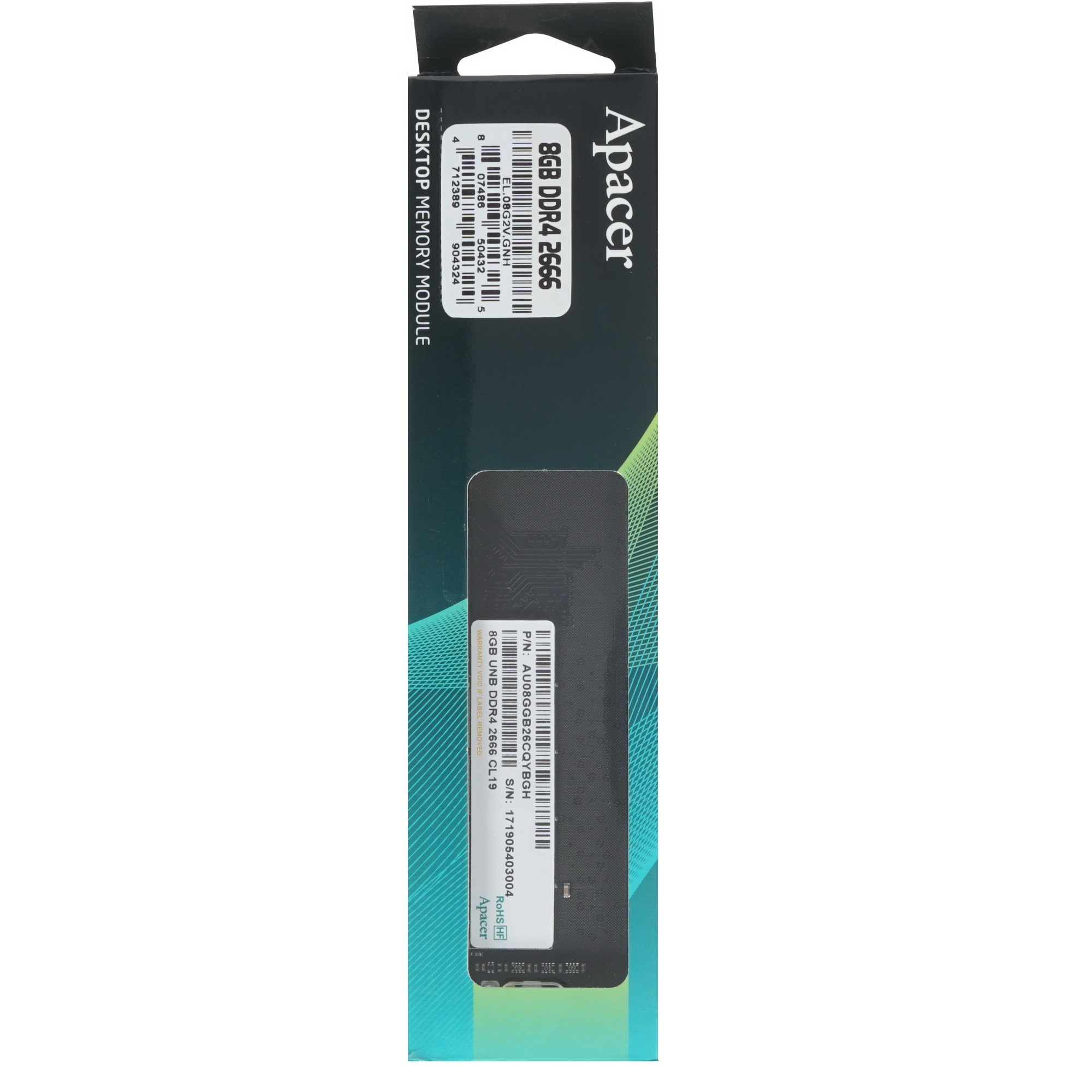 Оперативная память Apacer, DDR4, 8GB (1x8GB), 2666MHz, CL19