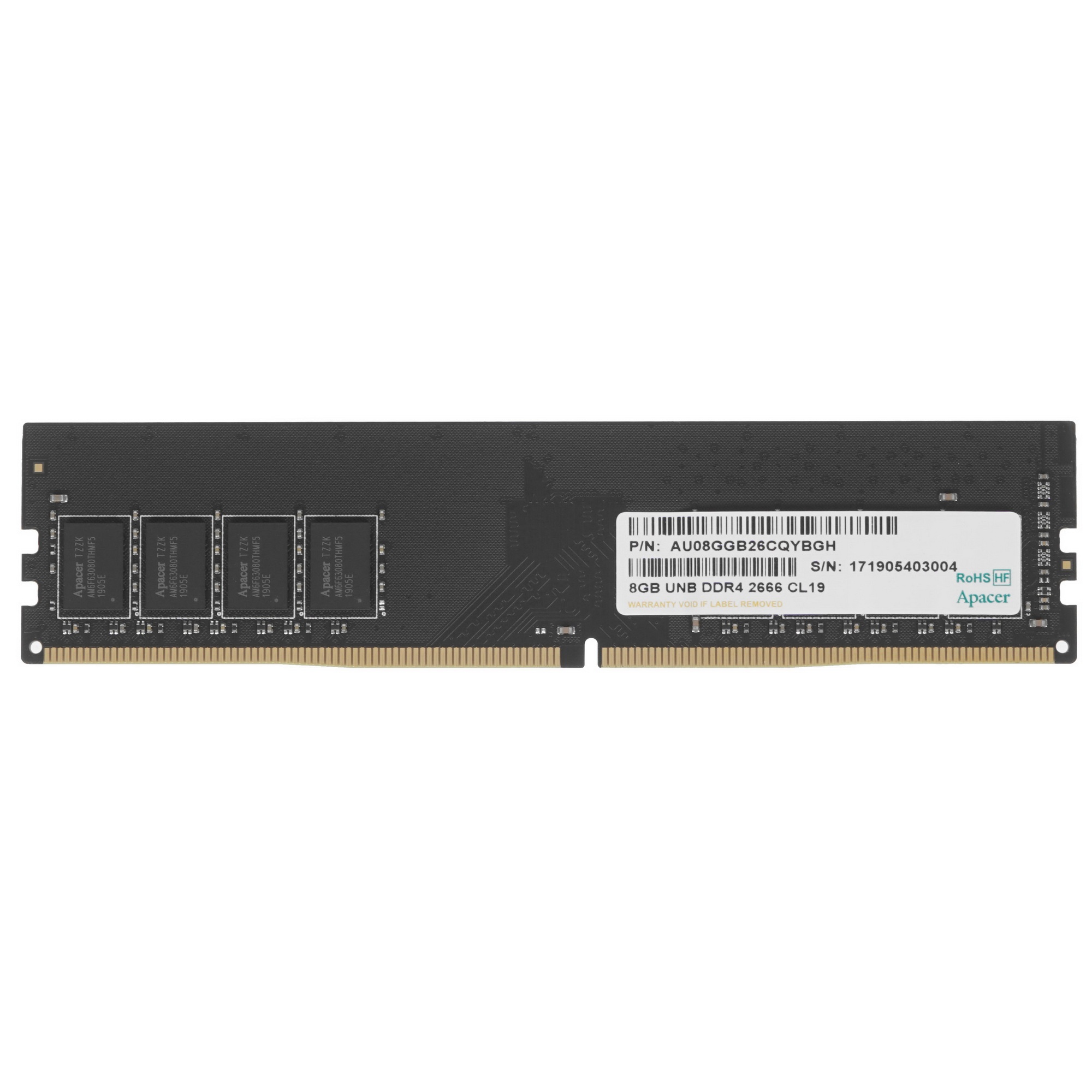 Оперативная память Apacer, DDR4, 8GB (1x8GB), 2666MHz, CL19