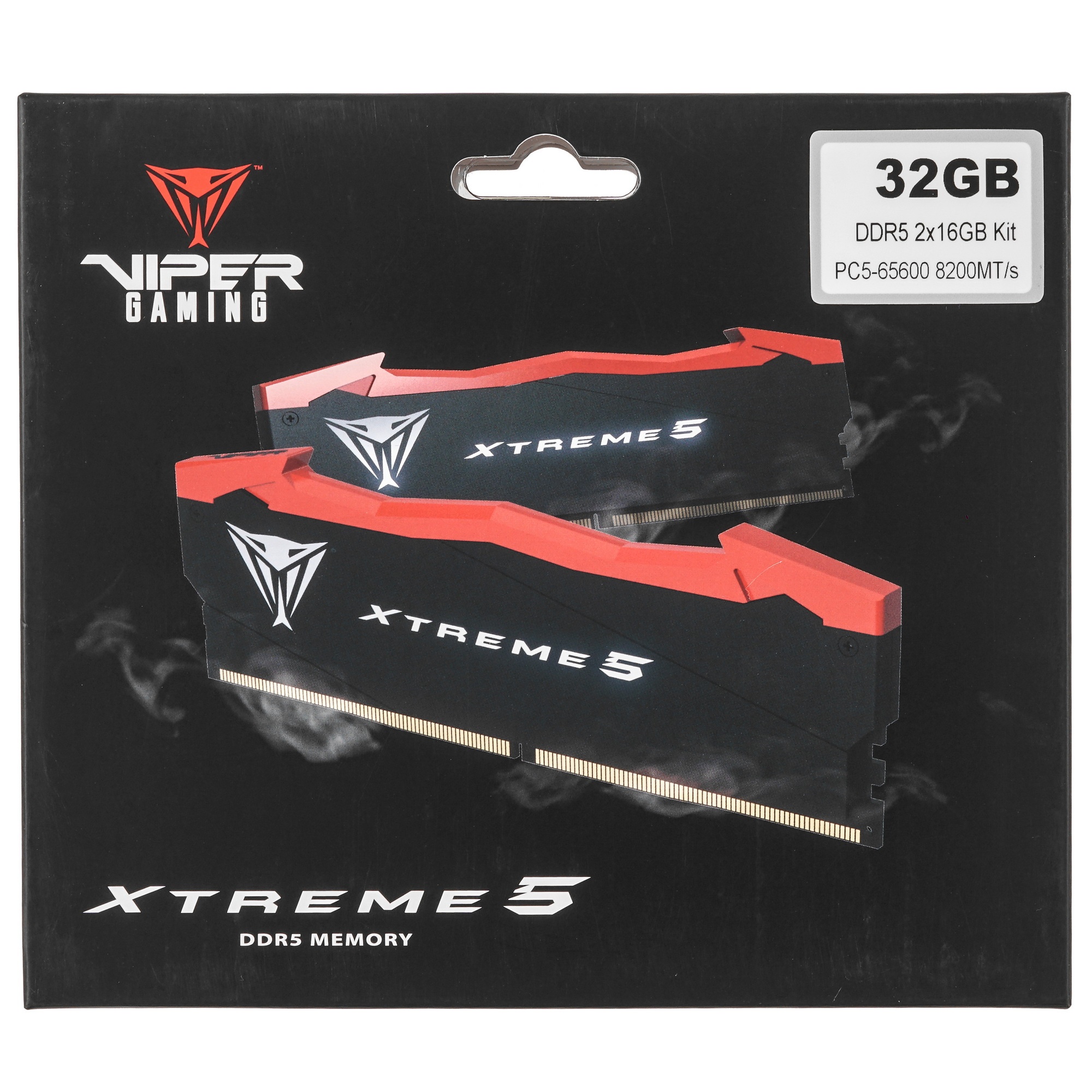 Оперативная память Patriot Viper Xtreme 5, DDR5, 32GB (2x16GB), 8200MHz, CL38, с радиаторами, черный