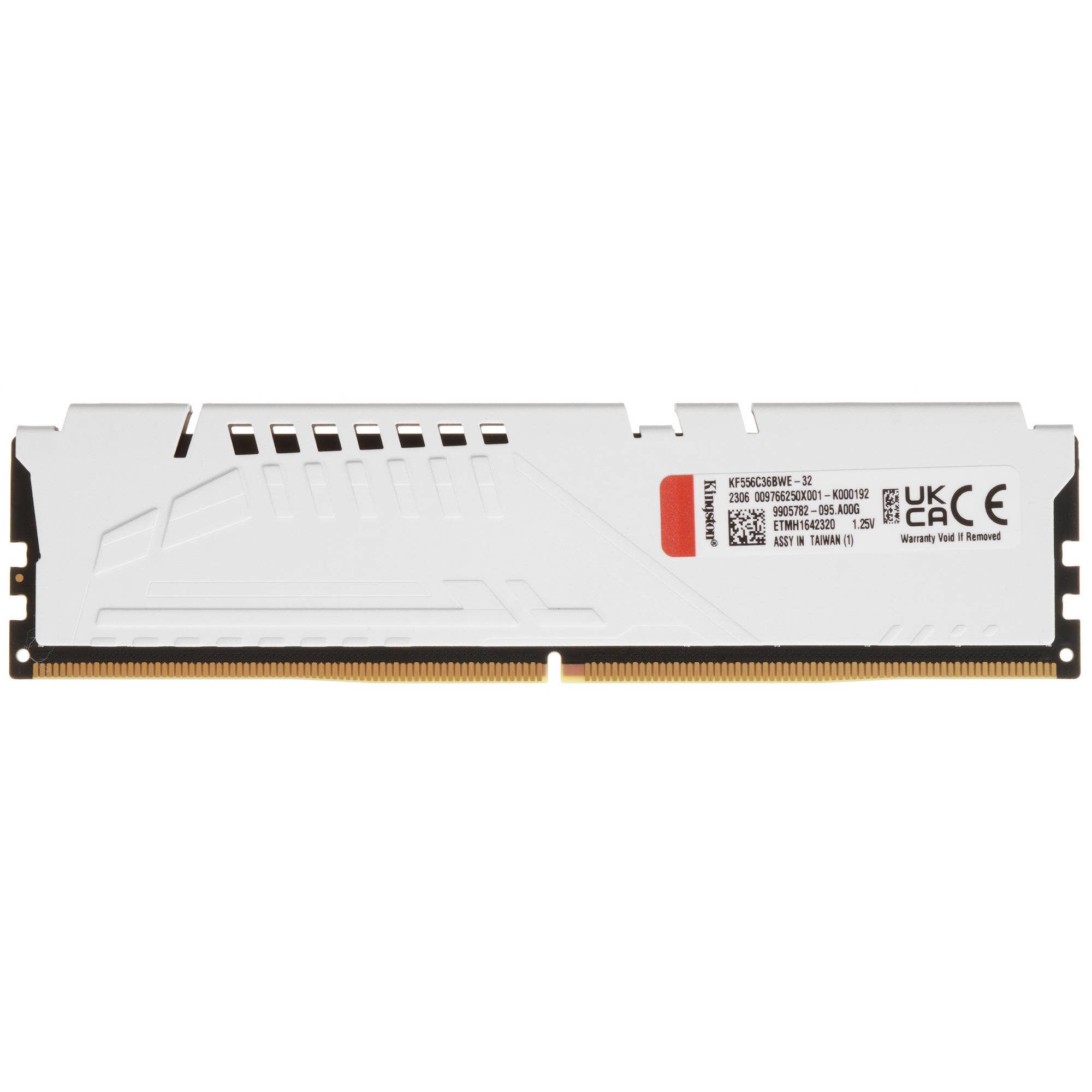 Оперативная память Kingston Fury Beast, DDR5, 32GB (1x32GB), 5600MHz, CL36, с радиаторами, белый