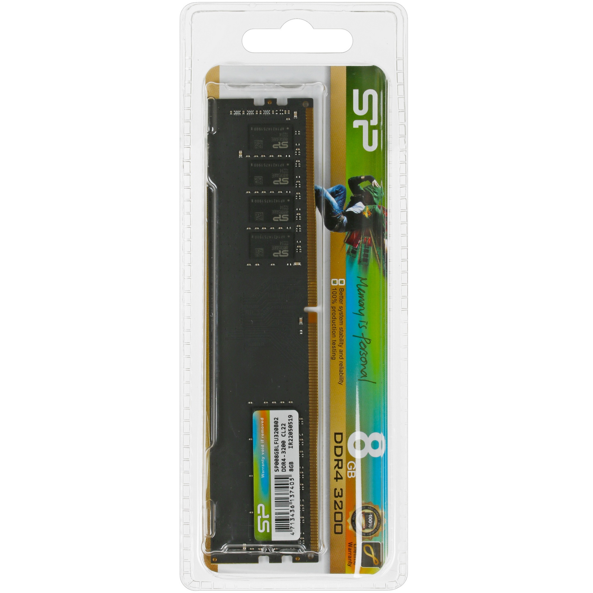 Оперативная память Silicon Power, DDR4, 8GB (1x8GB), 3200MHz, CL22