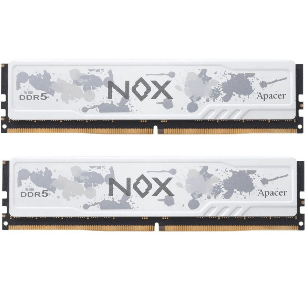 Оперативная память Apacer Nox, DDR5, 32GB (2x16 GB), 6400 MHz, CL40, радиатор, белый