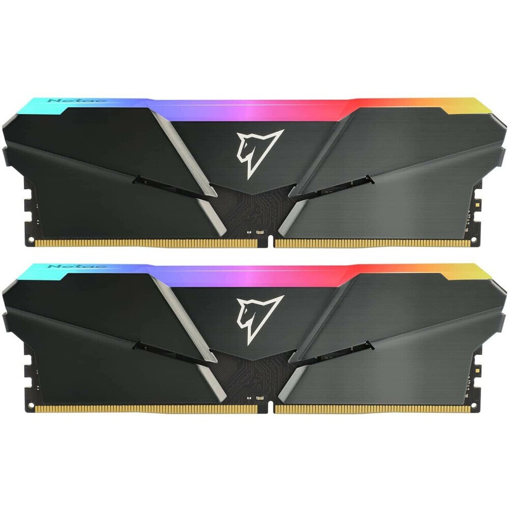 Оперативная память NETAC Shadow, DDR4, 16GB (2x8GB), 3600MHz, CL18, с радиаторами, RGB, серый