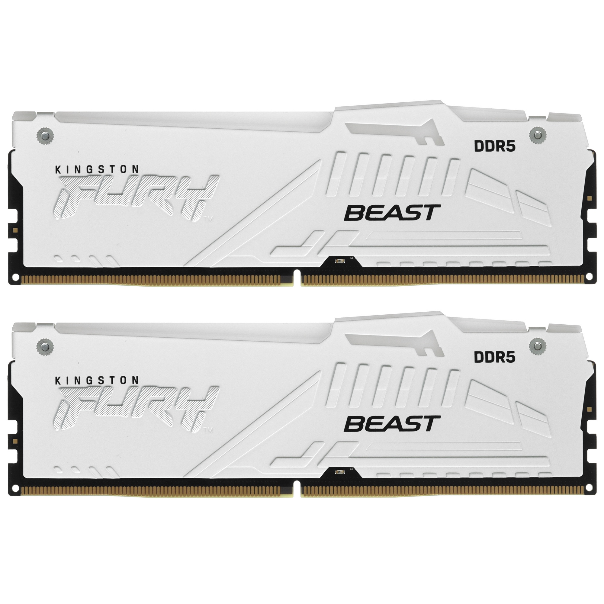 Оперативная память Kingston Fury Beast, DDR5, 32GB (2x16GB), 6000MHz, CL36, с радиаторами, RGB, белы