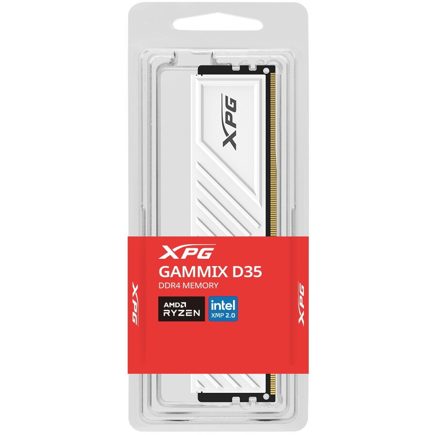 Оперативная память XPG Gammix D35, DDR4, 32GB (1x32GB), 3600MHz, CL18, с радиатором, белый