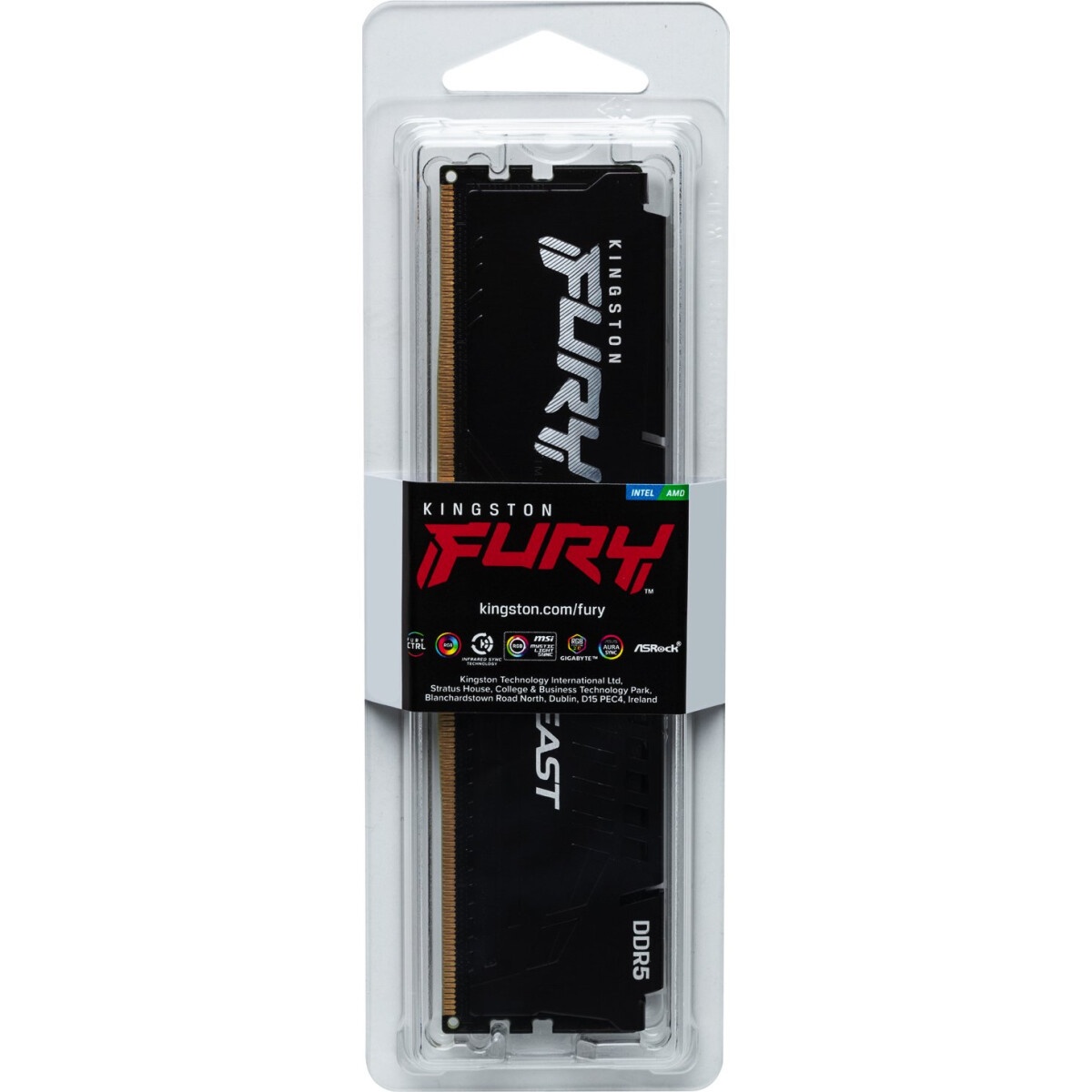 Оперативная память Kingston Fury Beast Expo, DDR5, 8GB (1x8GB), 6000MHz, CL30, с радиатором, черный