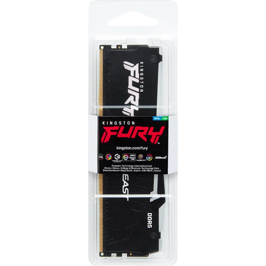 Оперативная память Kingston Fury Beast Expo, DDR5, 8GB (1x8GB), 6000MHz, CL30, с радиатором, черный