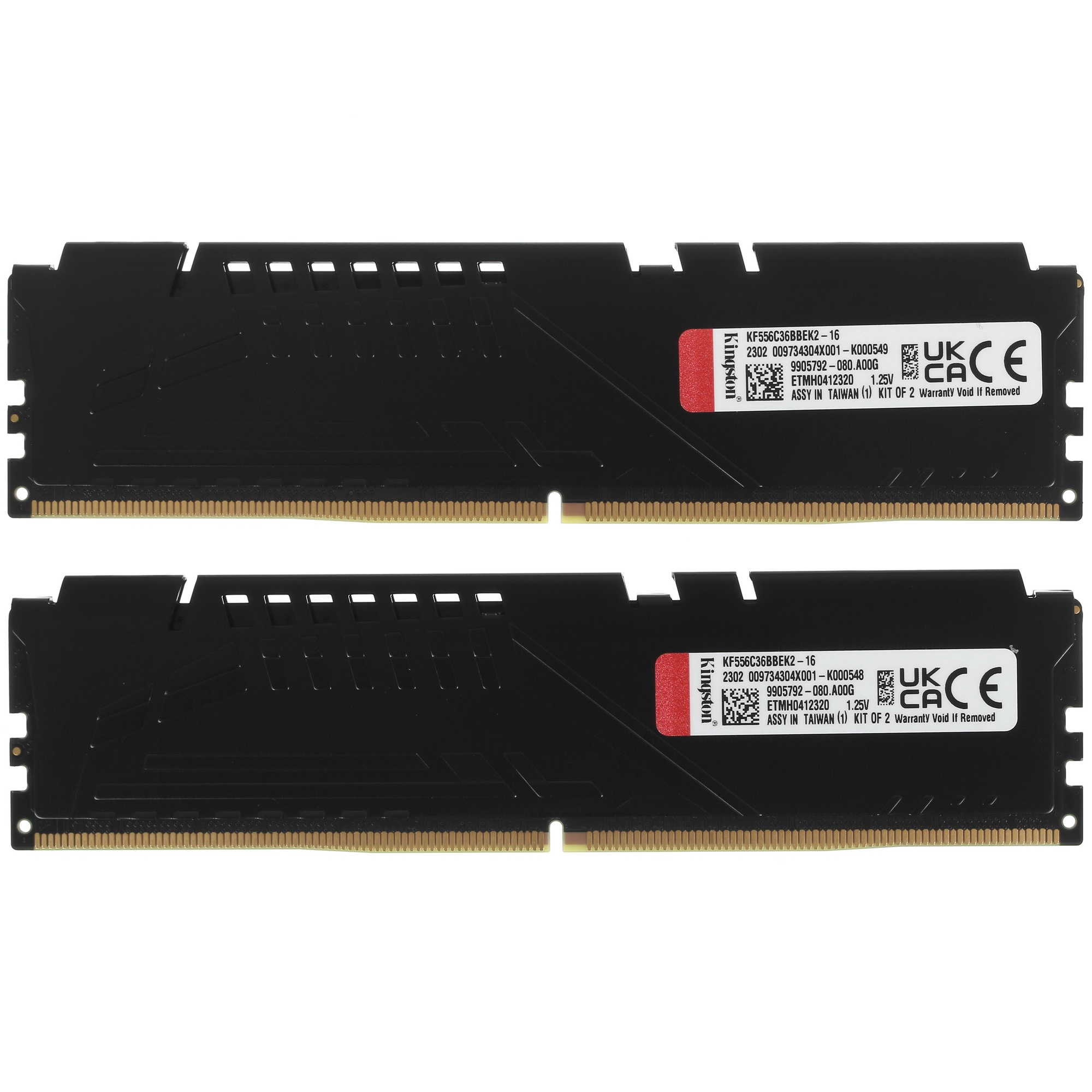 Оперативная память Kingston Fury Beast, DDR5, 16GB (2x8GB), 5600MHz, CL36, с радиаторами, черный