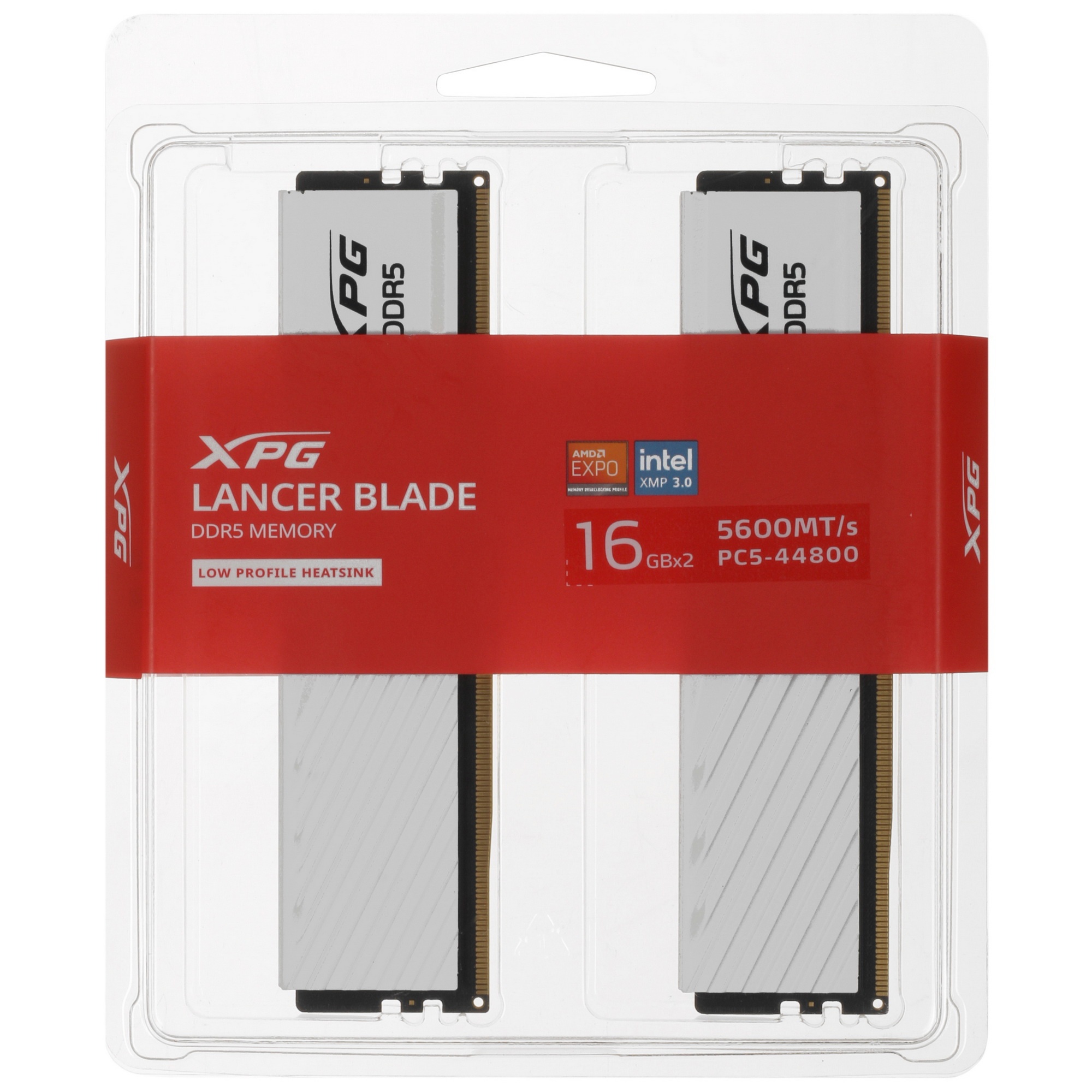 Оперативная память XPG Lancer Blade, DDR5, 32GB (2x16GB), 5600MHz, CL46, с радиаторами, белый