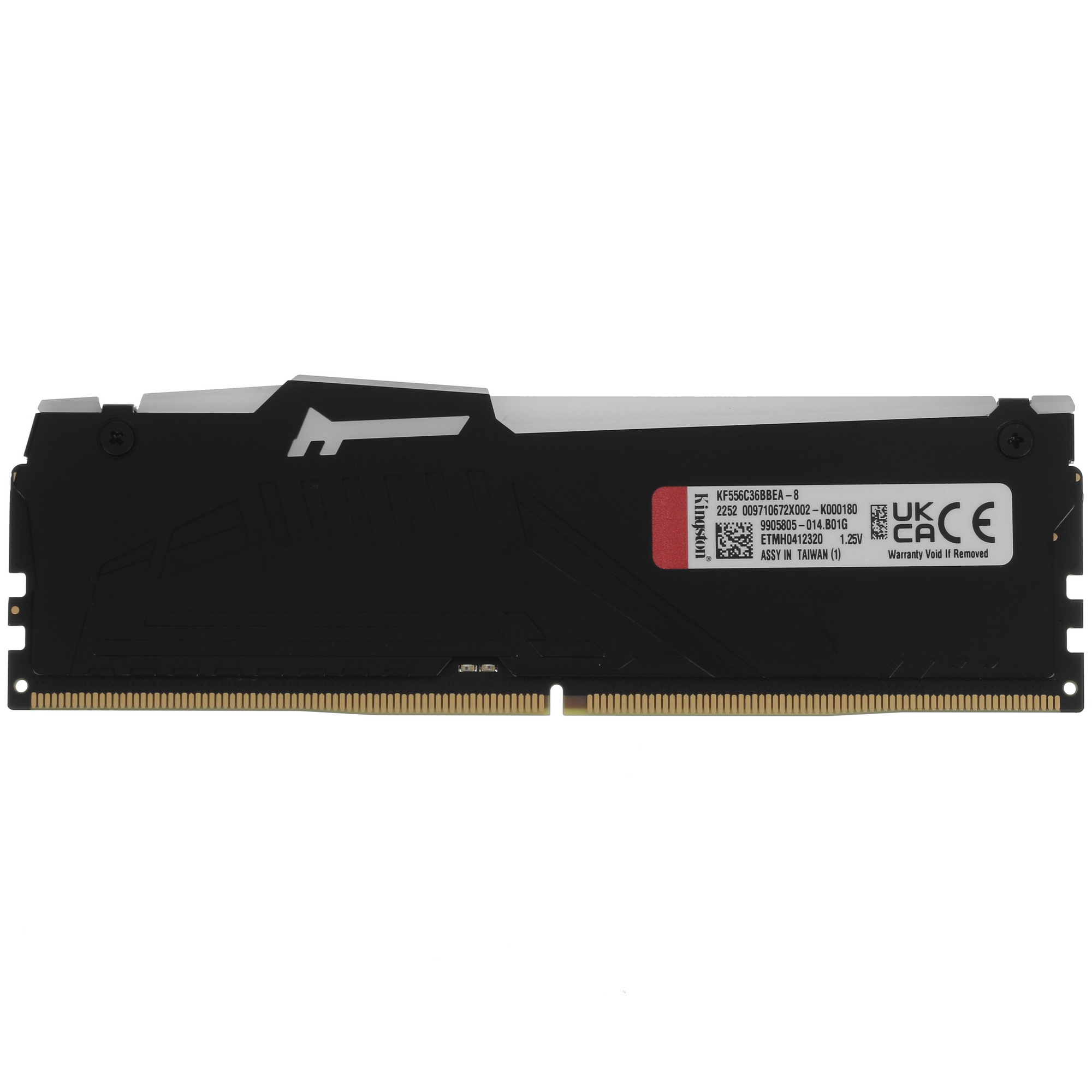 Оперативная память Kingston Fury Beast Black RGB, DDR5, 8GB (1x8GB), 5600MHz, CL36, с радиатором, RG