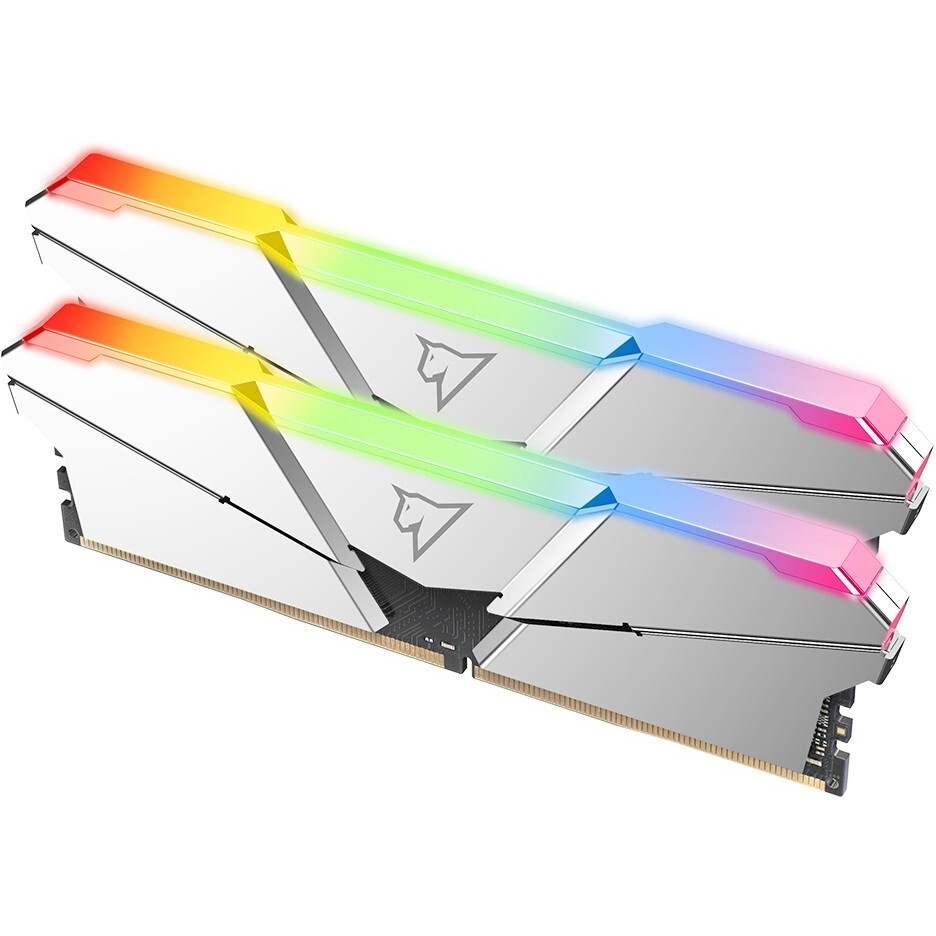 Оперативная память NETAC Shadow, DDR4, 16GB (2x8GB), 3200MHz, CL14, с радиаторами, RGB, серебристый